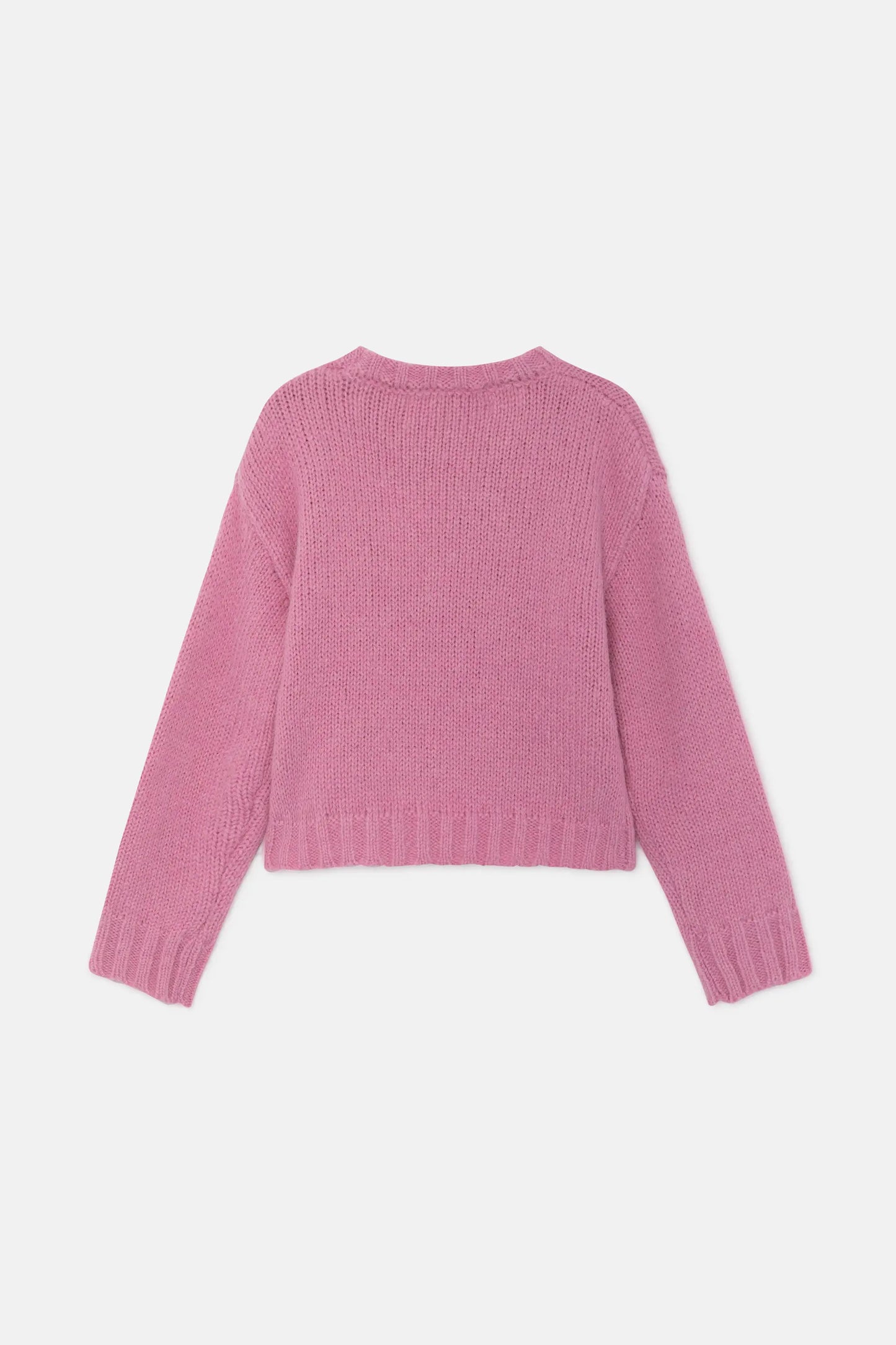 Jersey unisex crop de punto rosa