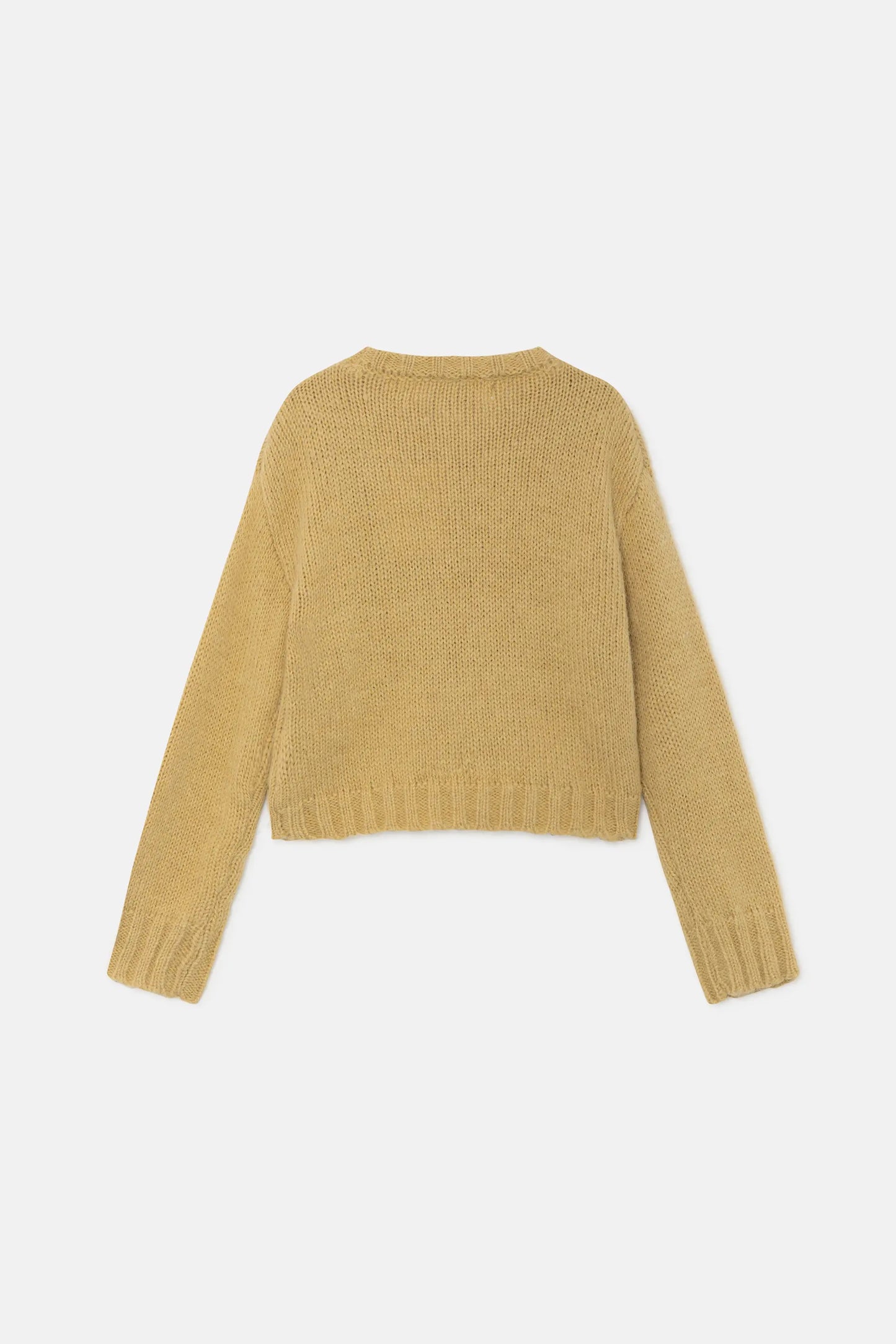 Maglione unisex in maglia gialla cropped