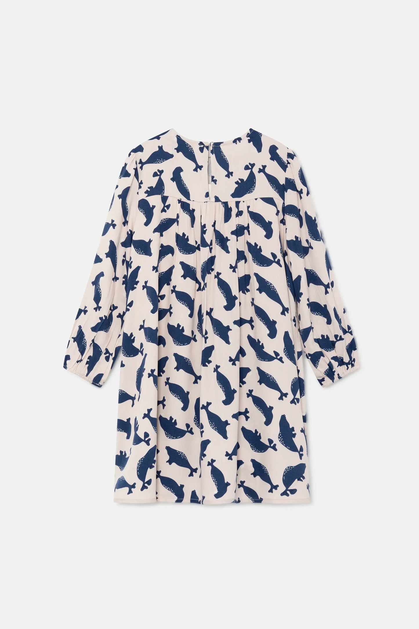 Girl's short shirt dress with seal print