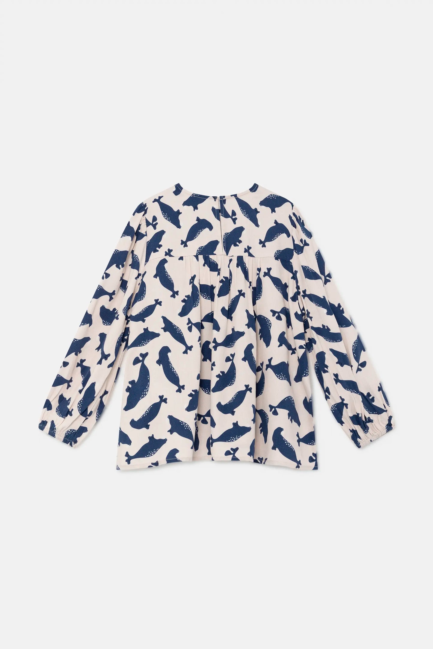 Top de niña con volantes y estampado de focas