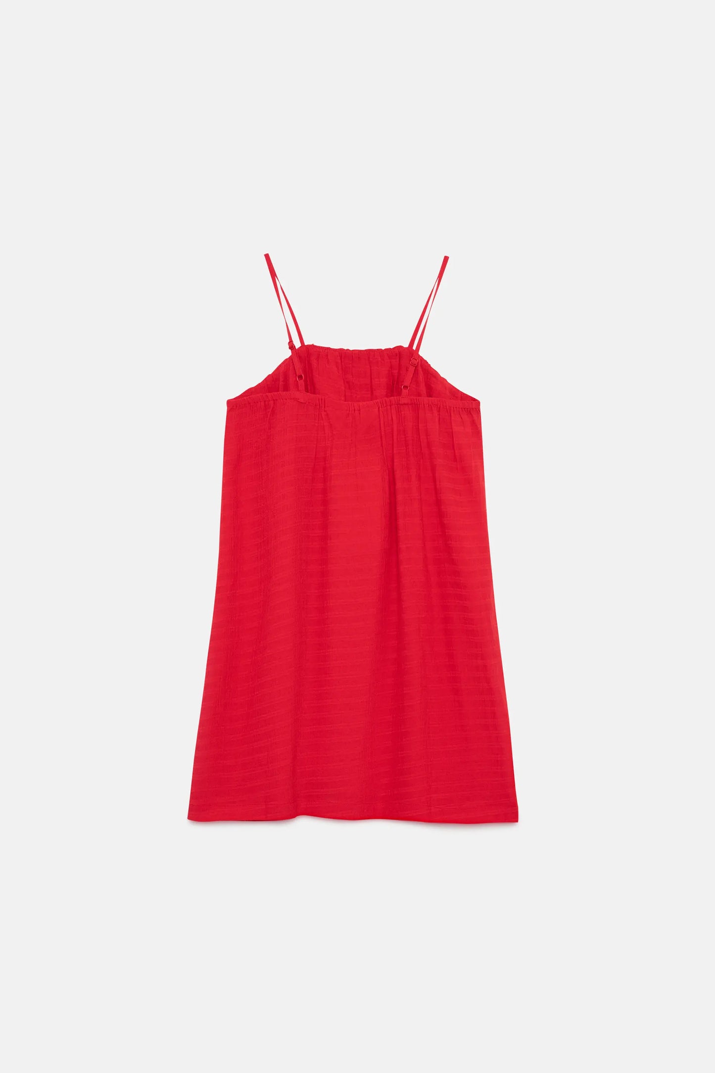 Short red ruffled girl's dress