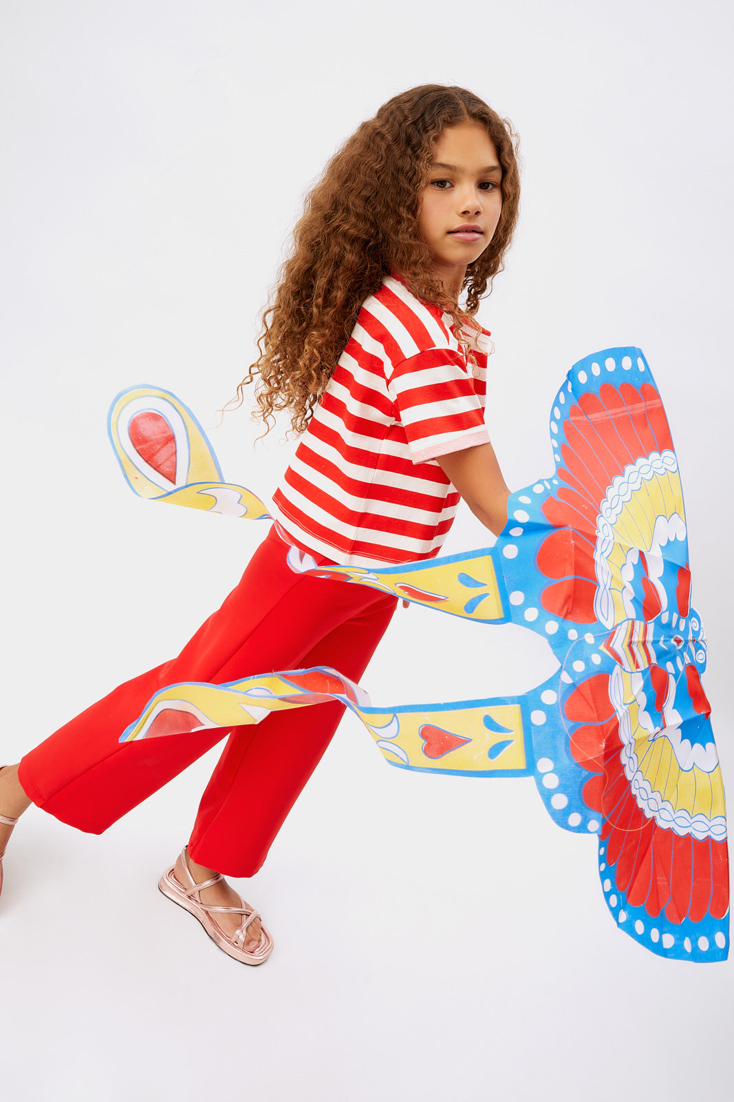 Camiseta unisex de rayas rojas