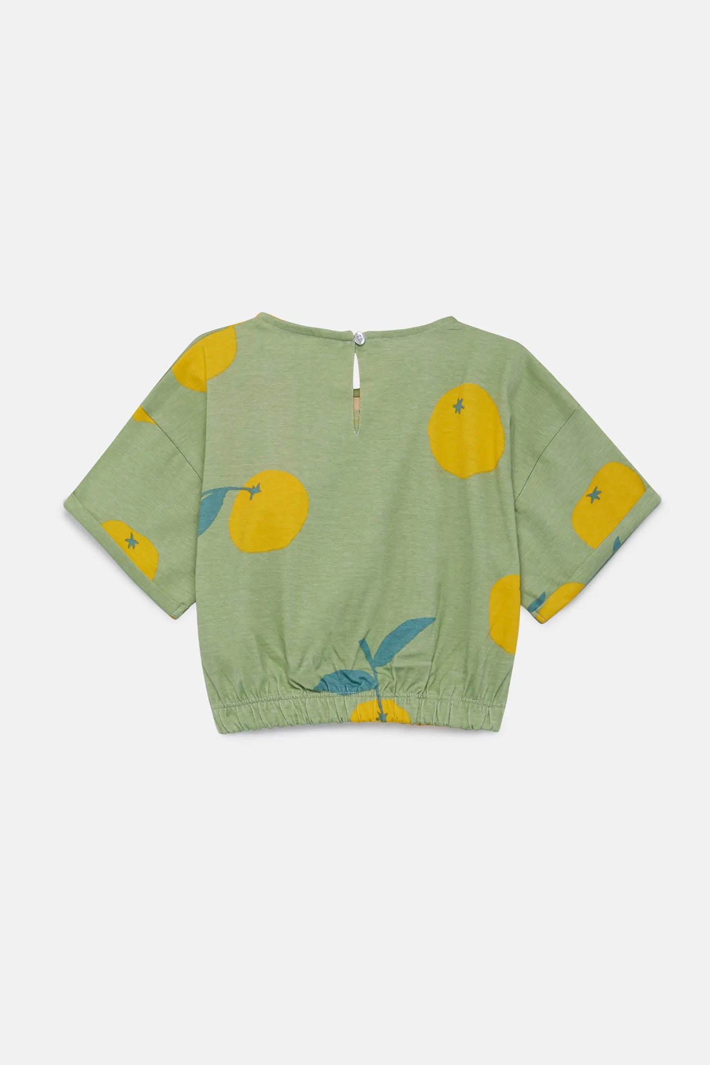 Top corto da bambina con stampa Yuzu
