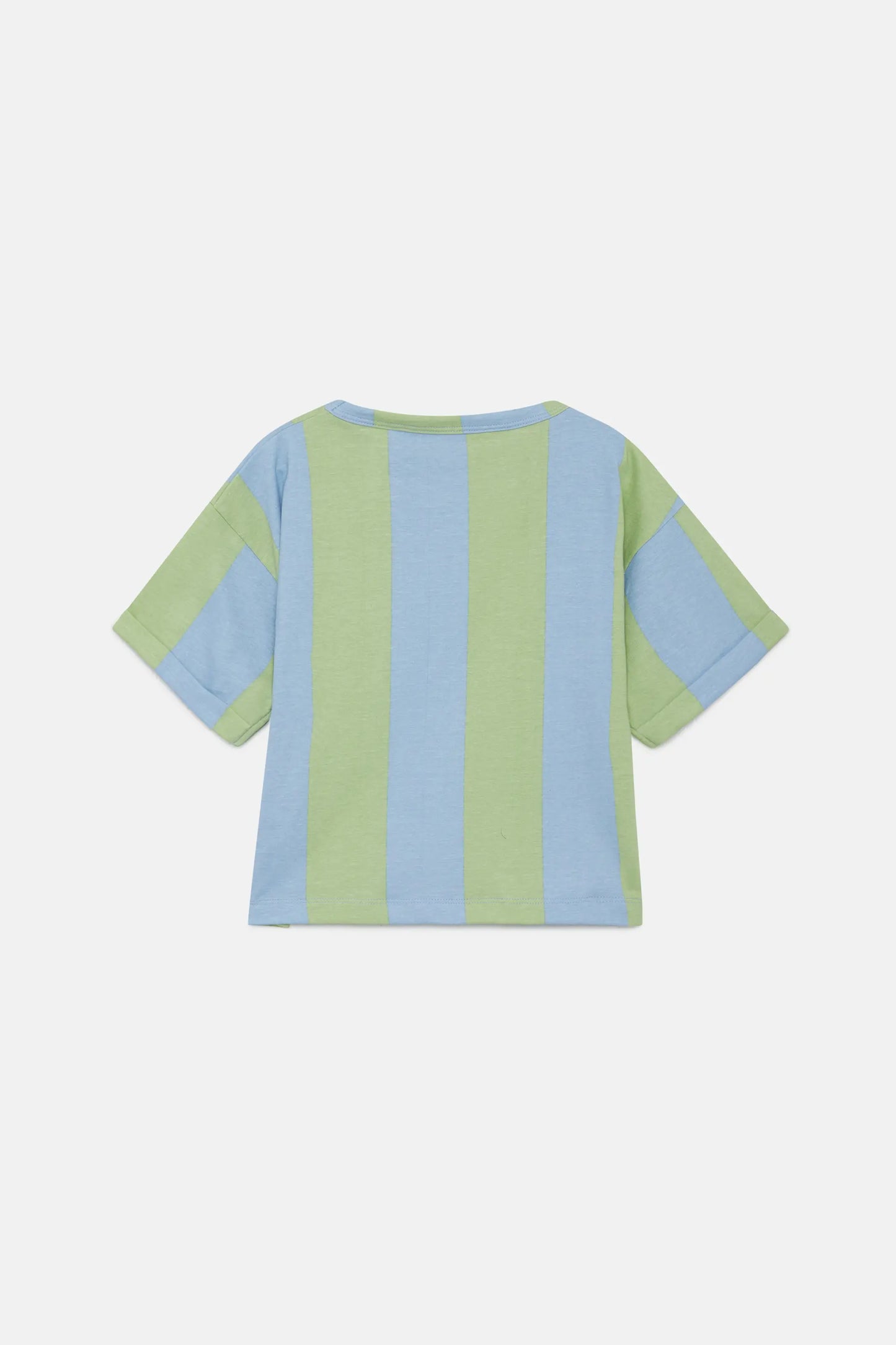 Camiseta unisex de rayas verde y azul