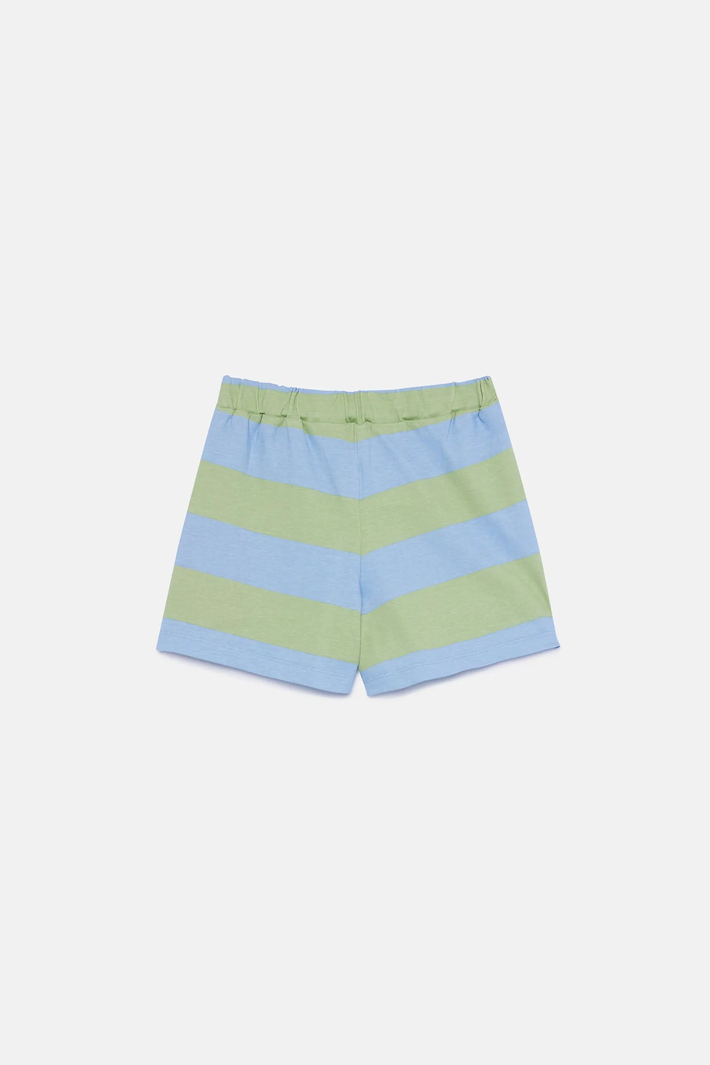Short unisex de rayas verde y azul