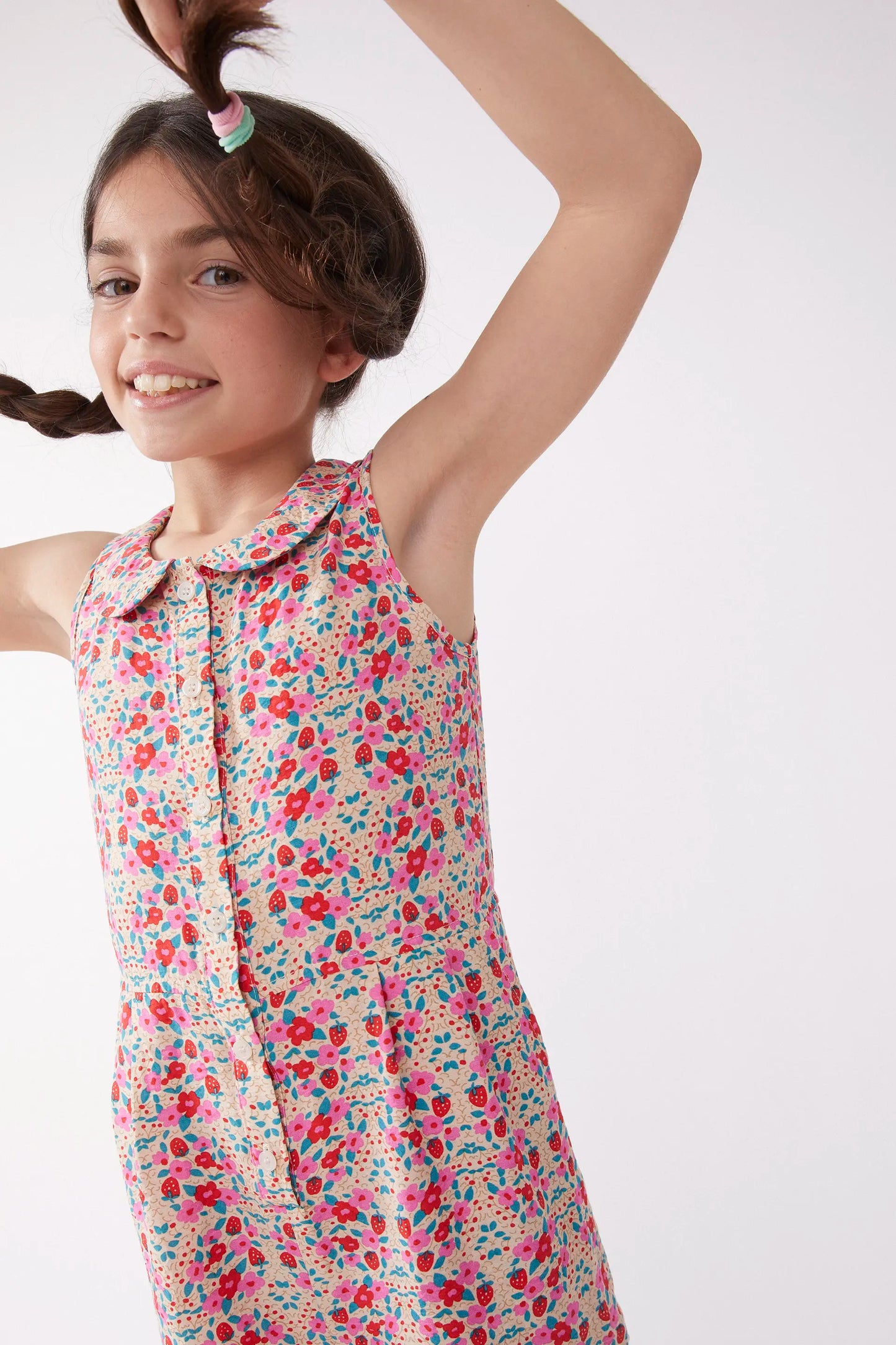 Tuta lunga da bambina con stampa zucchero