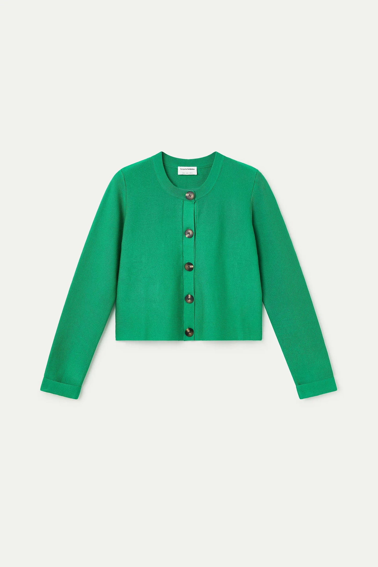 Cardigan verde in maglia con grandi bottoni