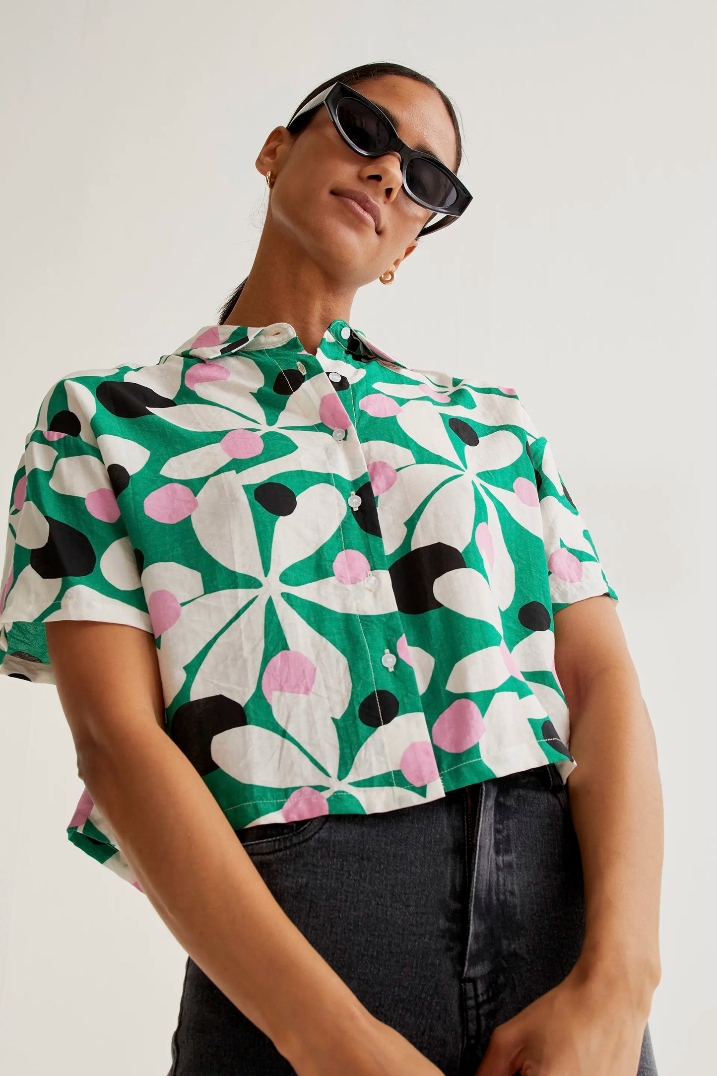 Camicia con stampa Hosta