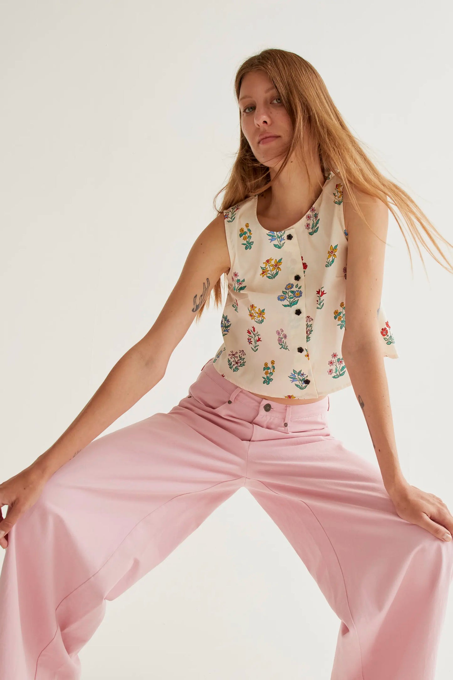 Pink wide leg trousers