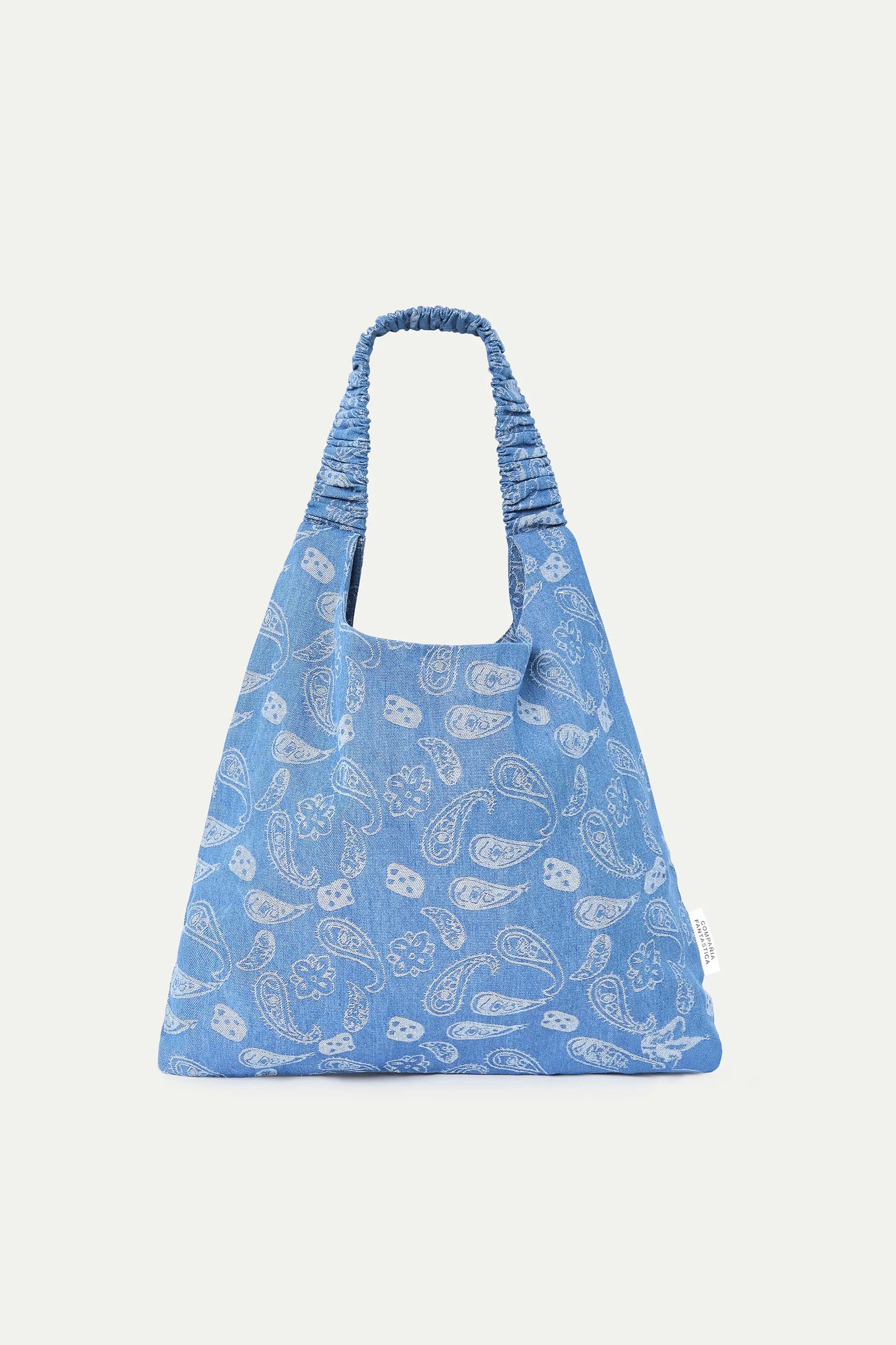 Bolso vaquero azul con estampado Paisley