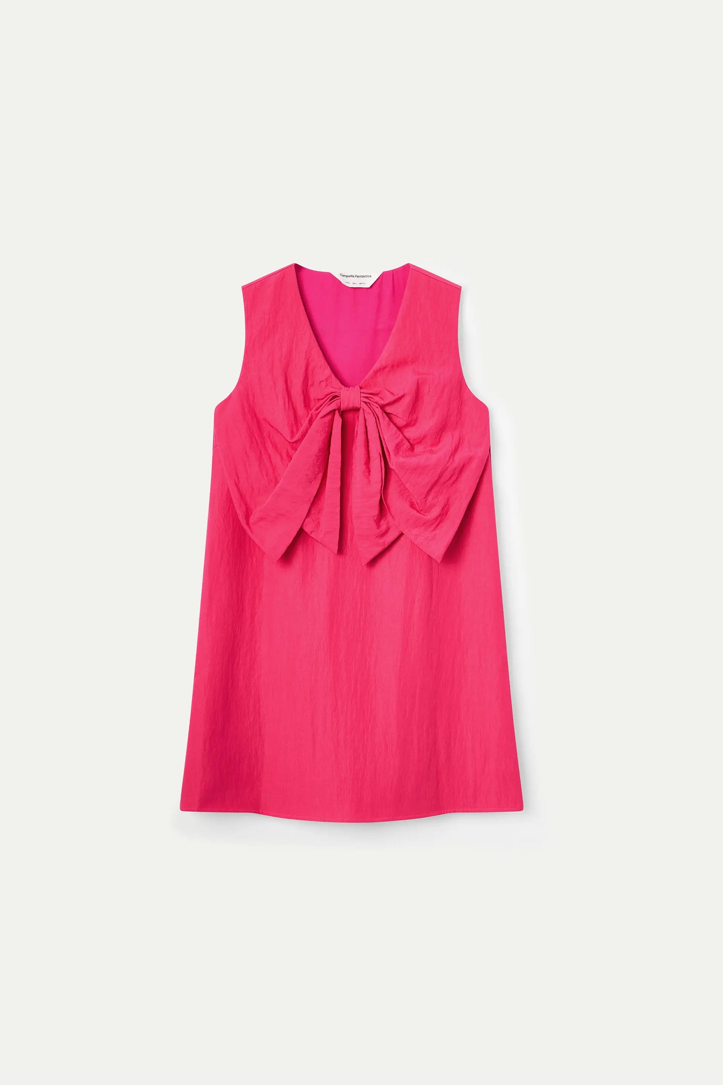 Fuchsia short dress with a large bow