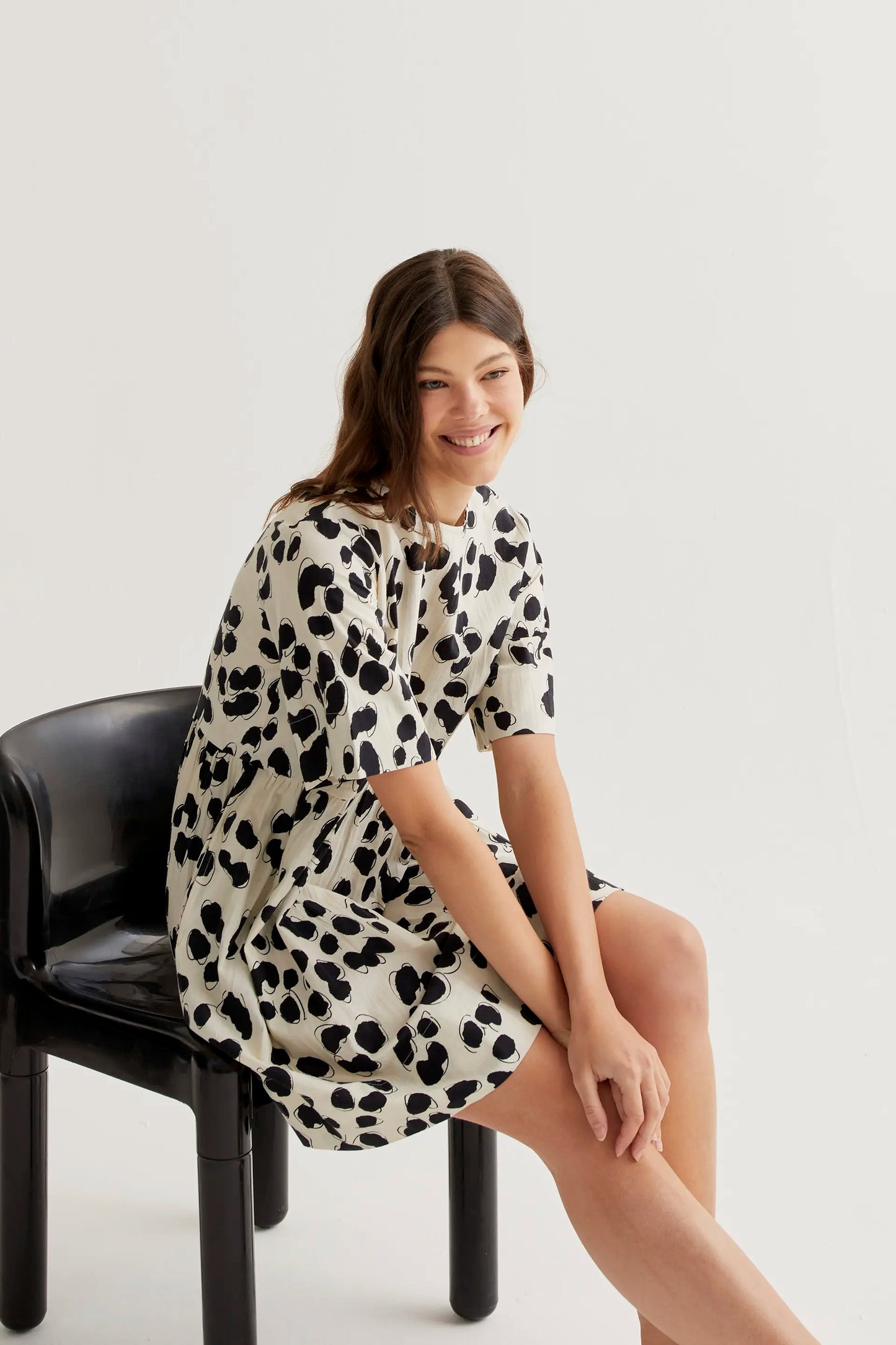Short dress with Dalmatian print