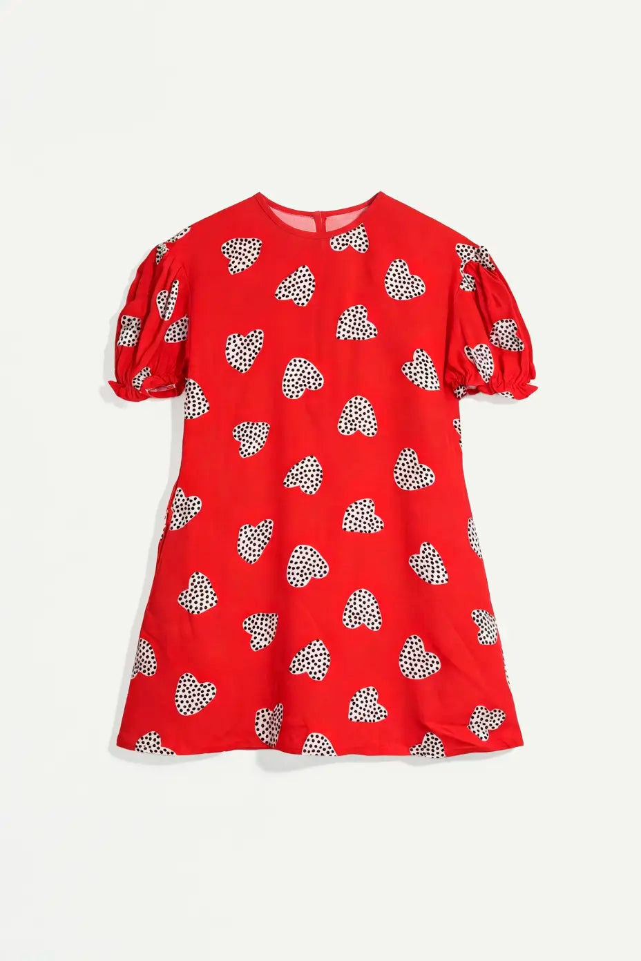 Vestido corto de niña con mangas con estampado Harmony Red
