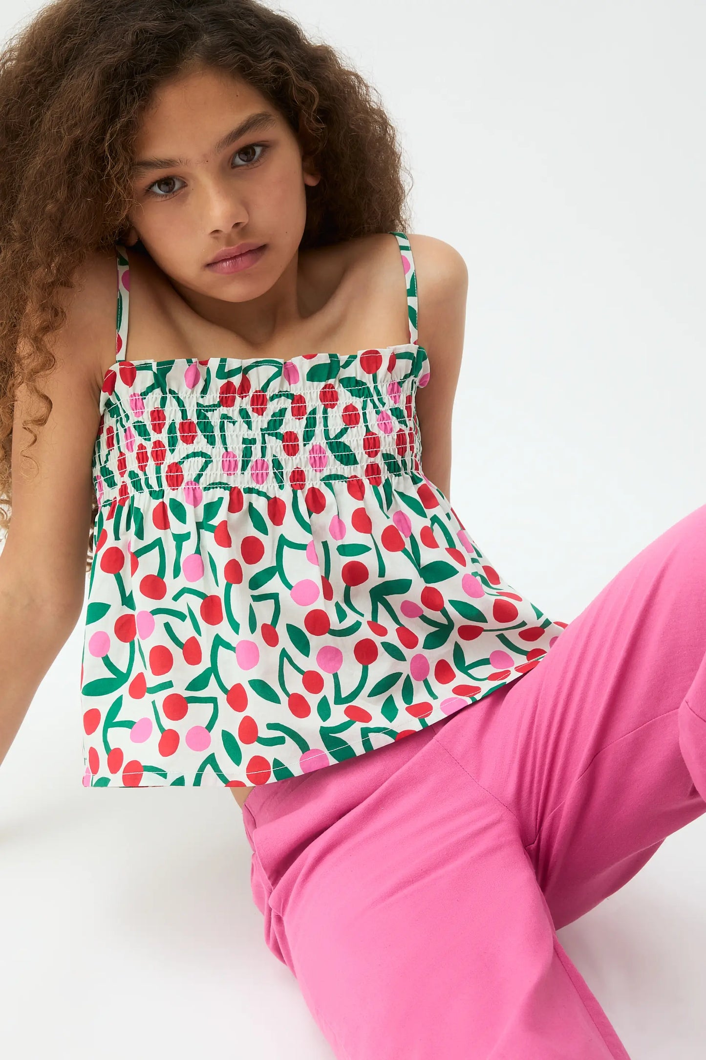 Top de niña con estampado Guinda