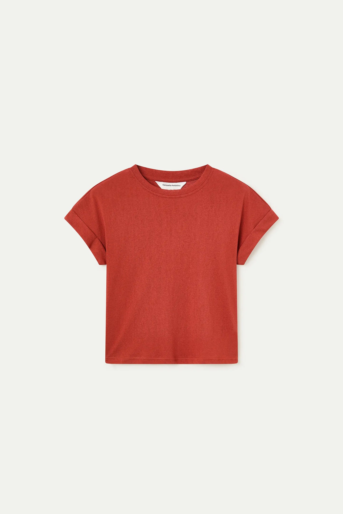 T-shirt in misto cotone marrone