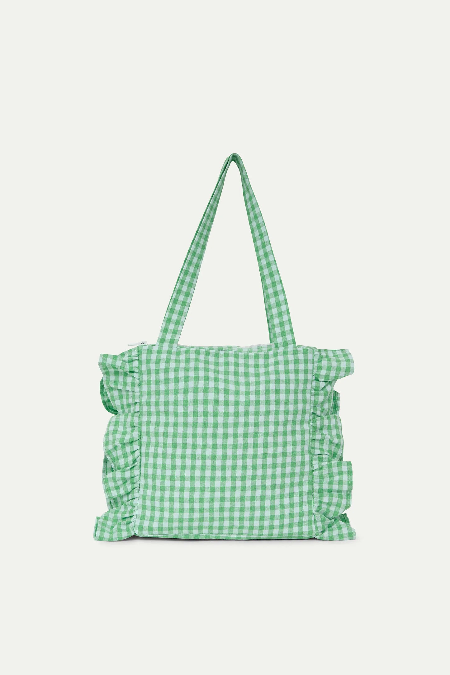 Bolso acolchado con cuadros vichy verde