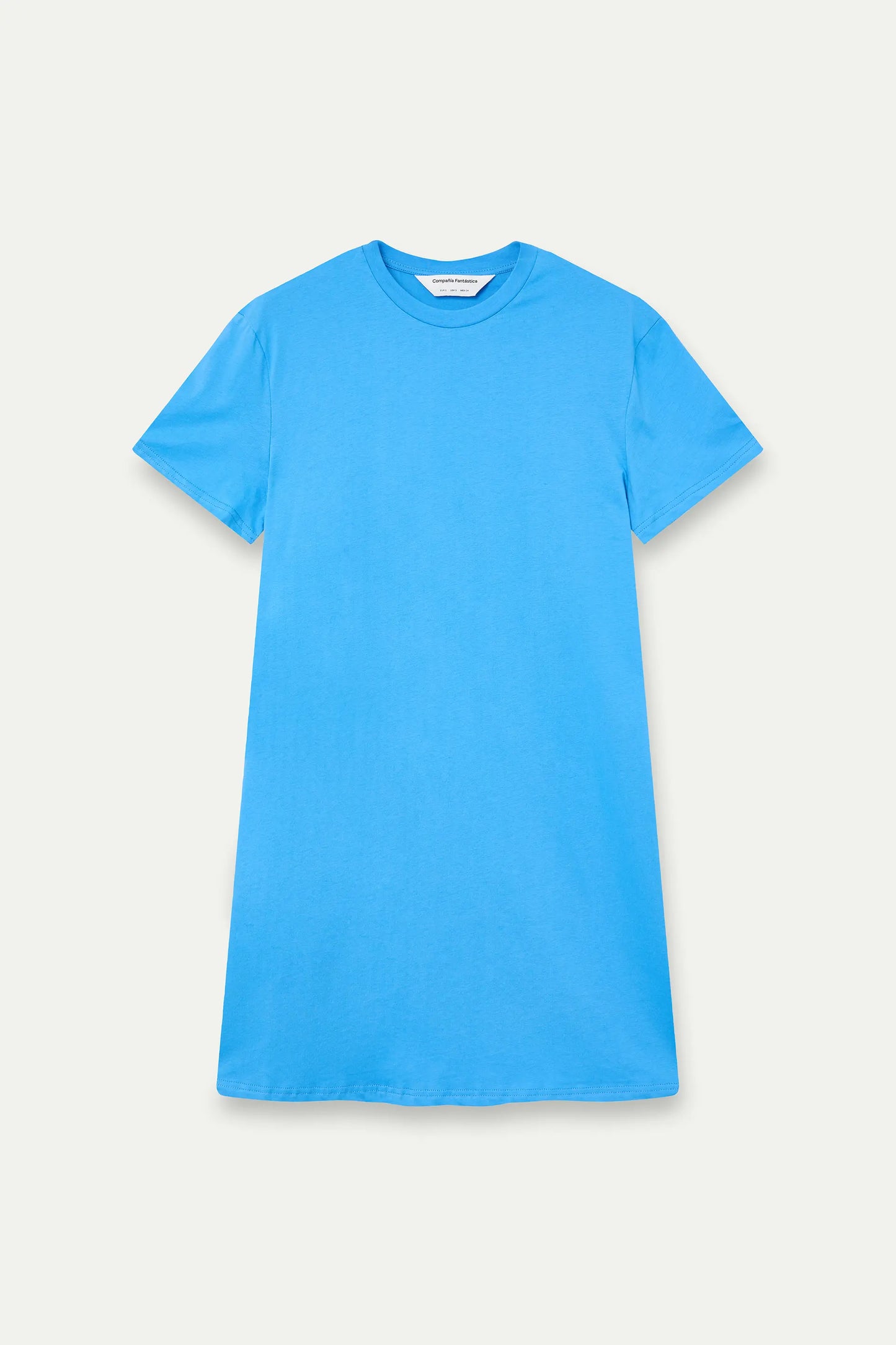 Short blue dress 100% cotton