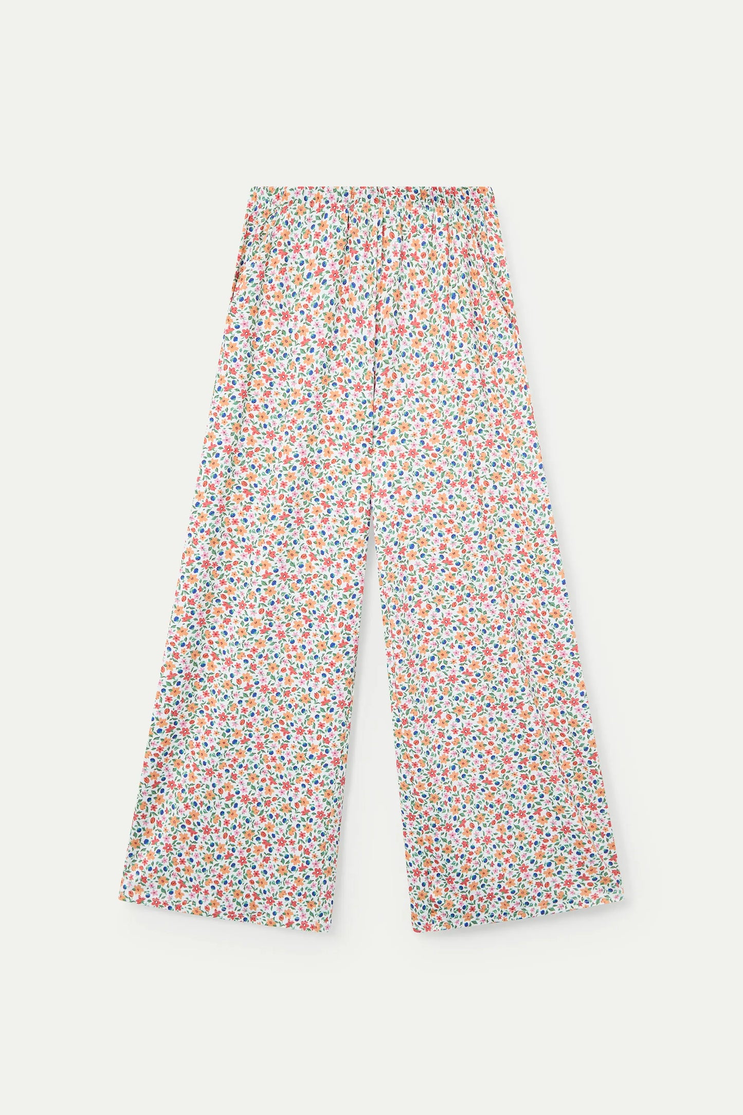 Pantaloni con stampa a gigli piccoli