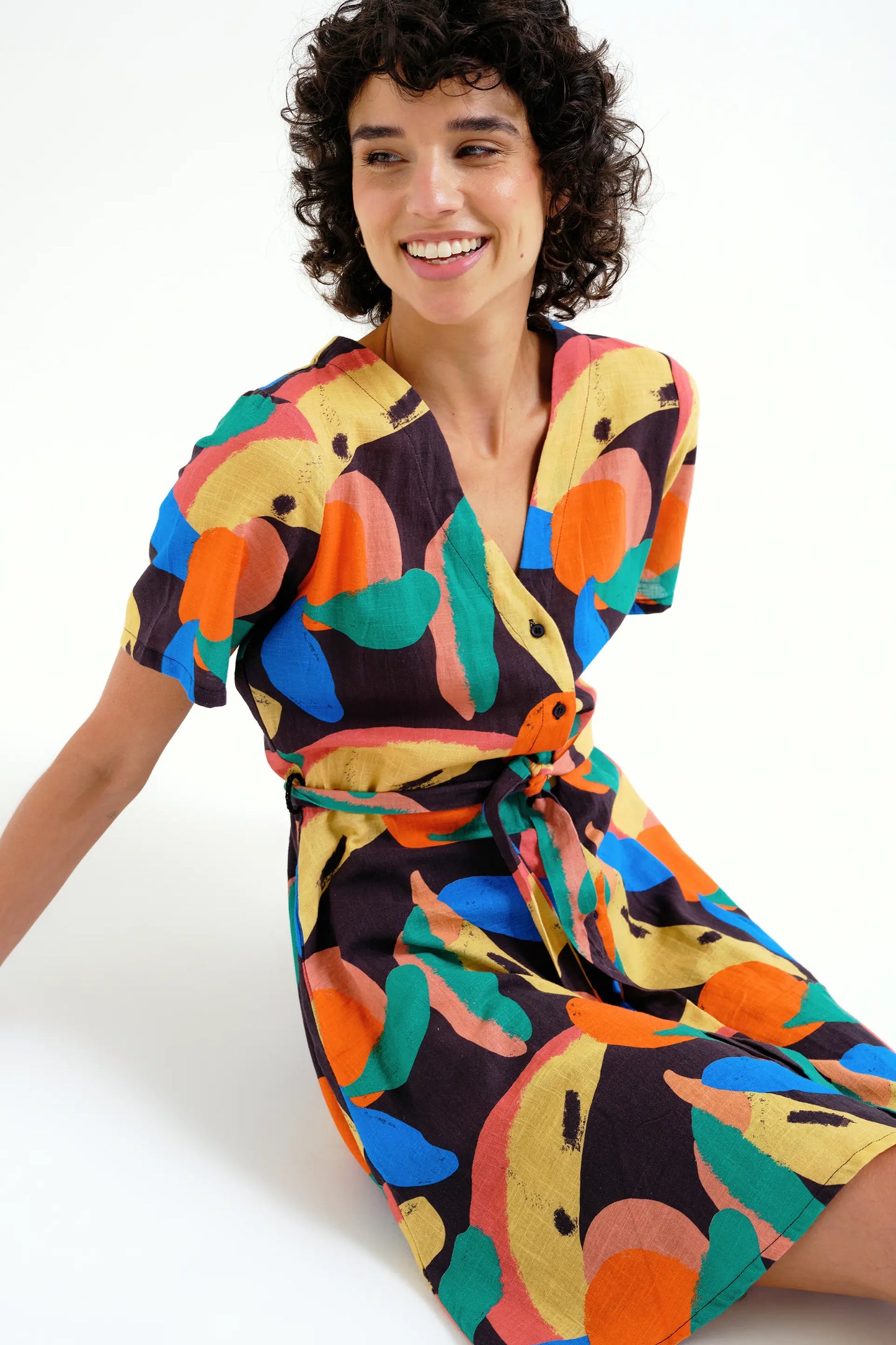 Short dress with Tutti Frutti Big print