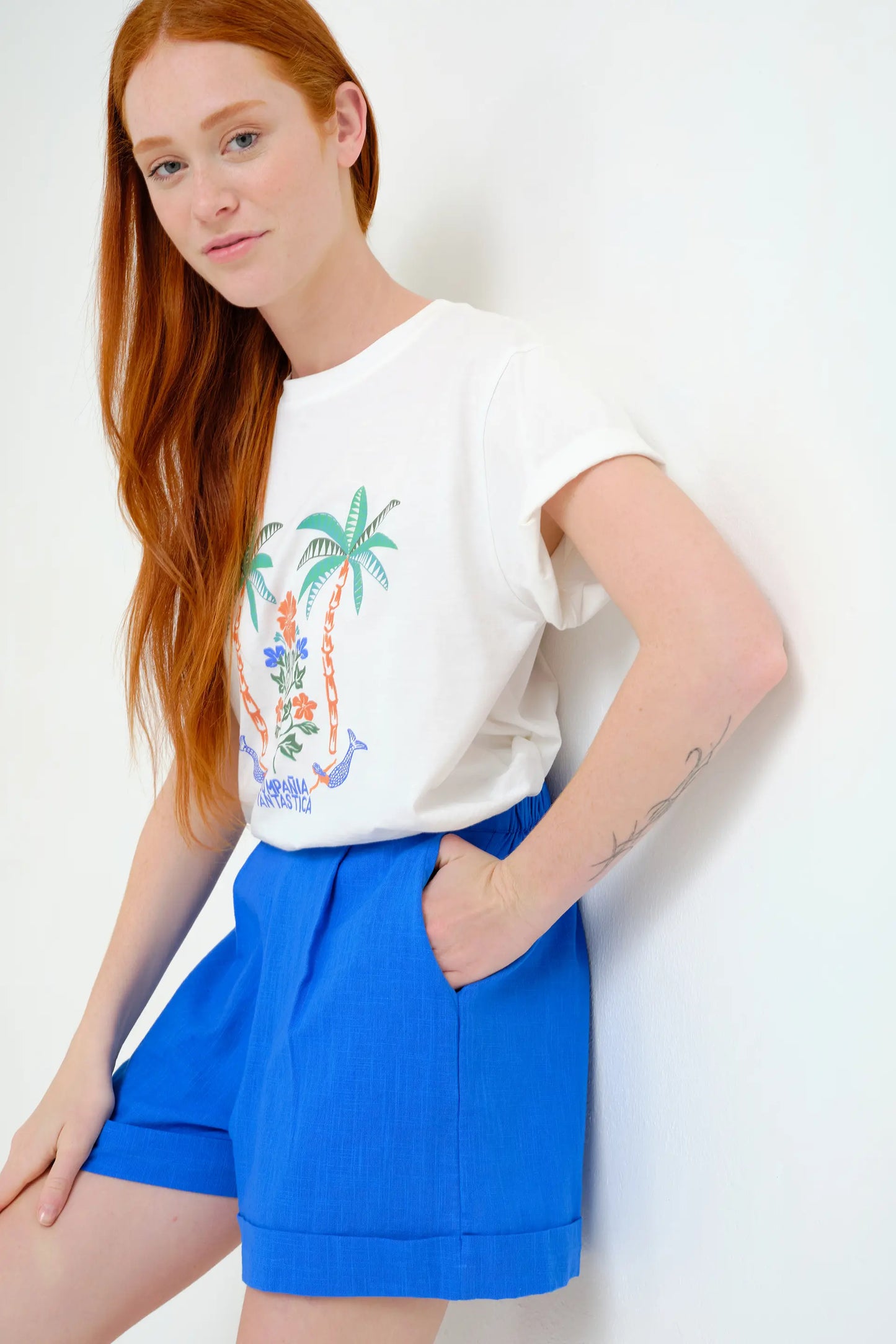 Navy blue 100% cotton shorts