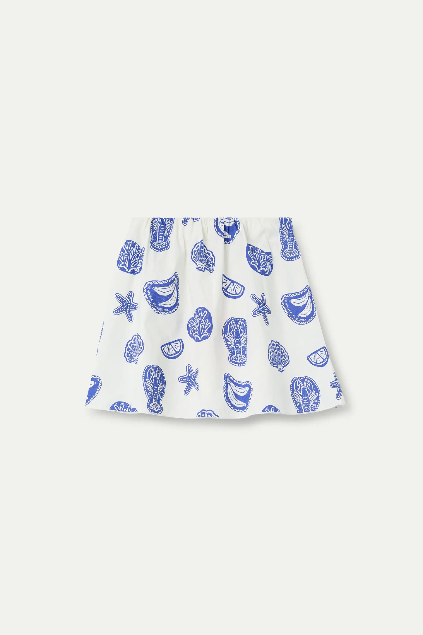 Gonna corta da bambina, 100% cotone, stampa aragosta