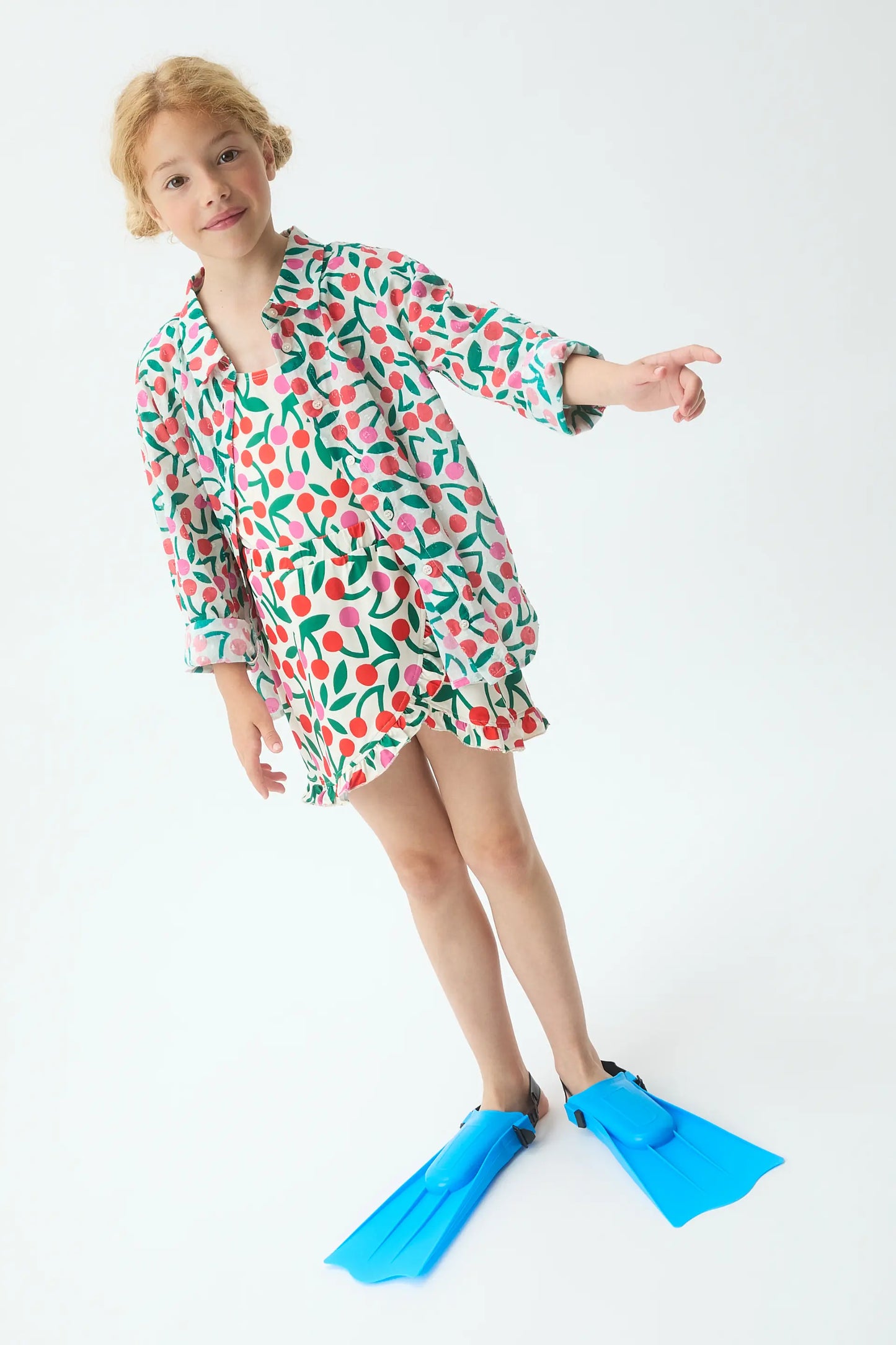 Camisa de niña con estampado Guinda