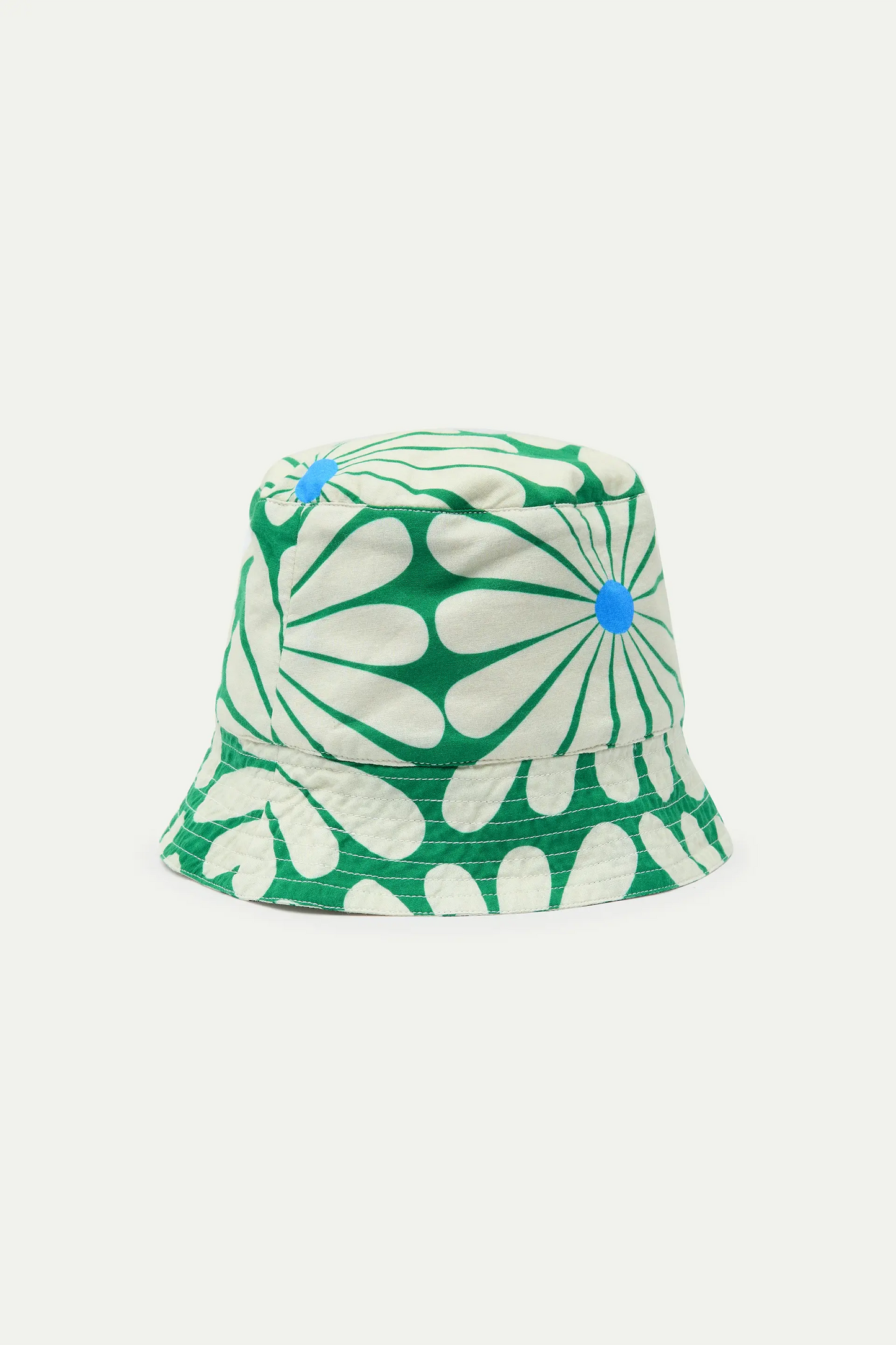 Cappello da bambina con stampa Olive Flower Green