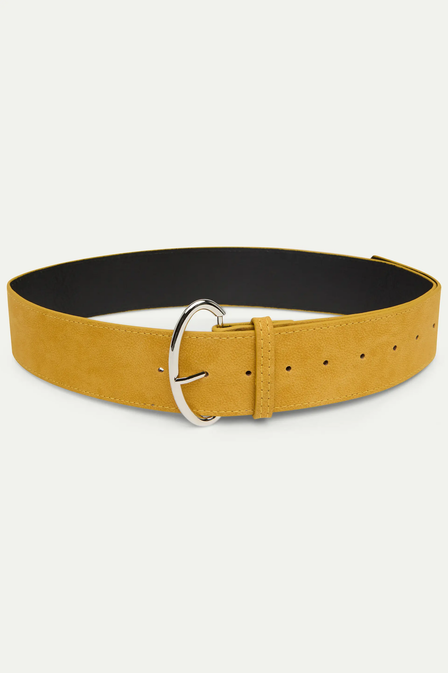 Yellow faux leather belt