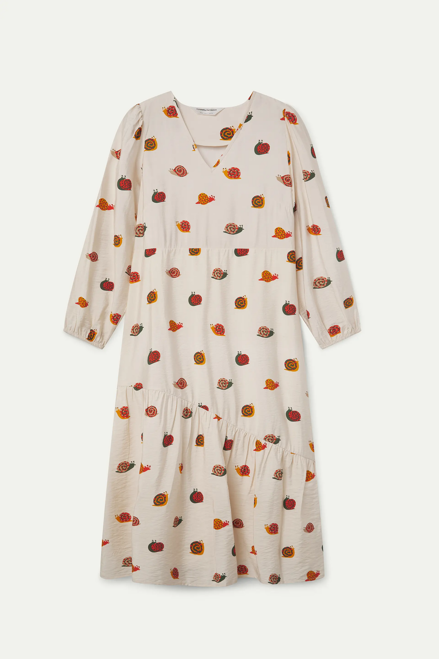 Vestido midi con estampado de caracoles