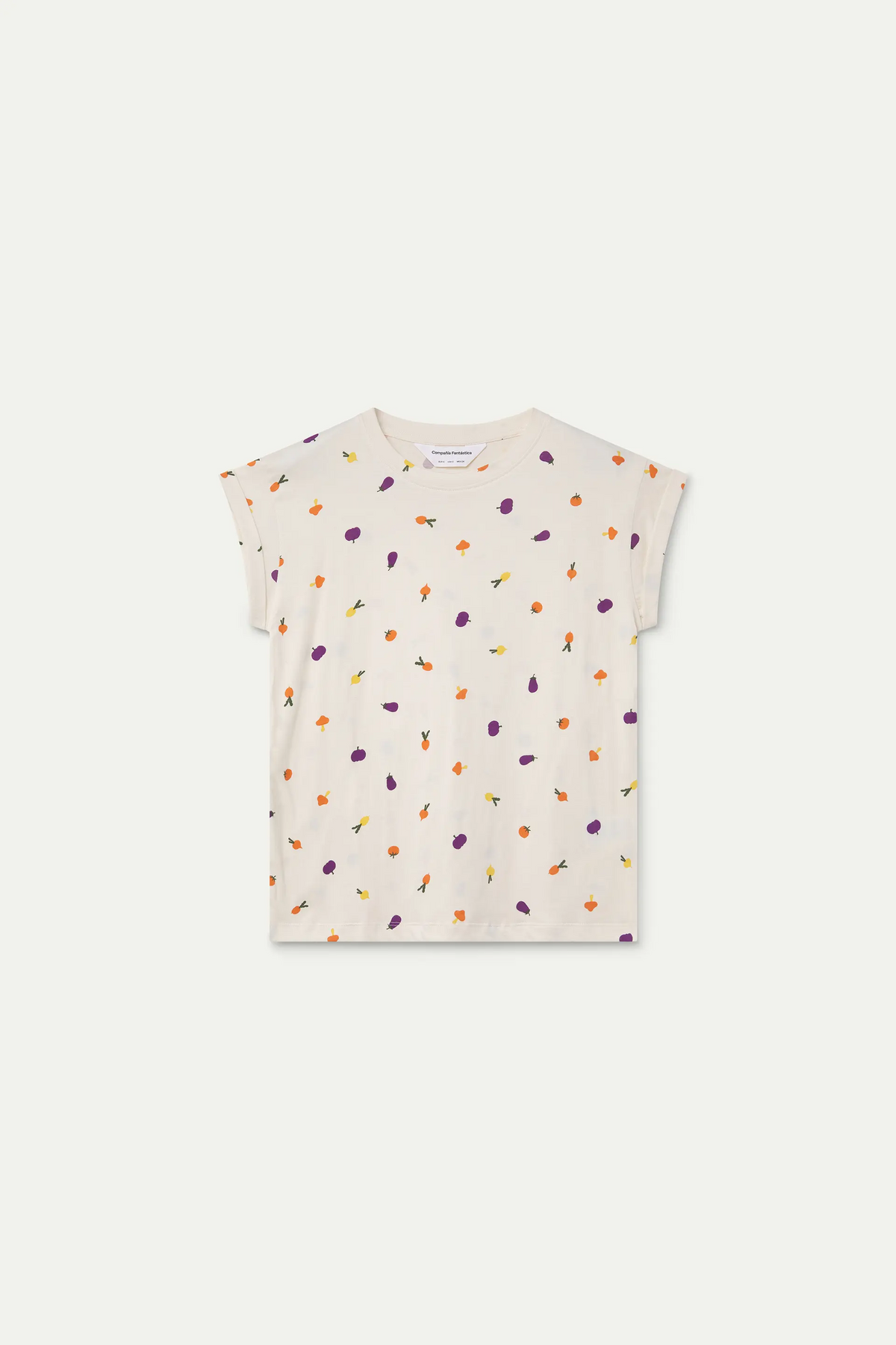 T-shirt 100% cotone con stampa vegetale