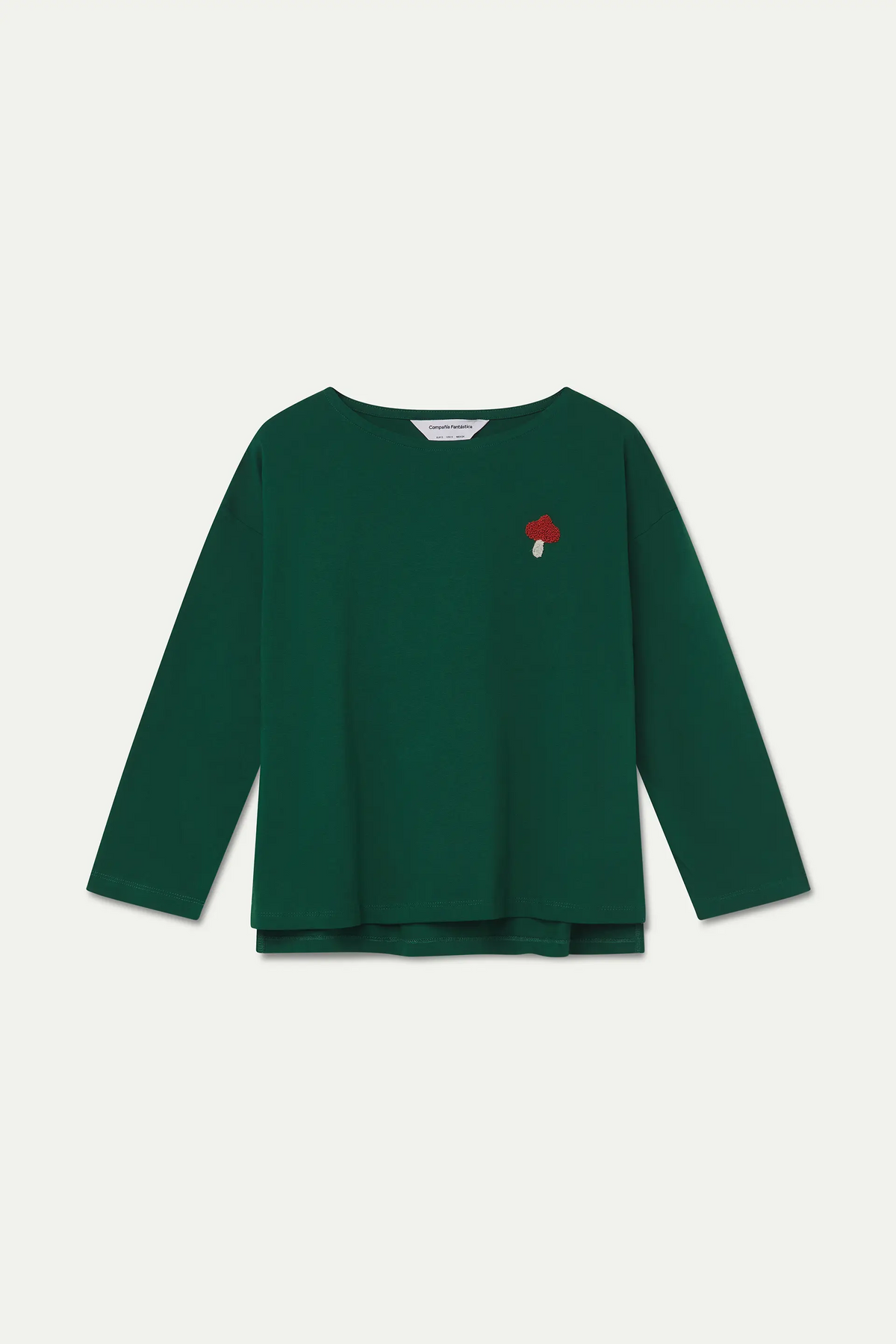 T-shirt 100% cotone verde con toppa a fungo