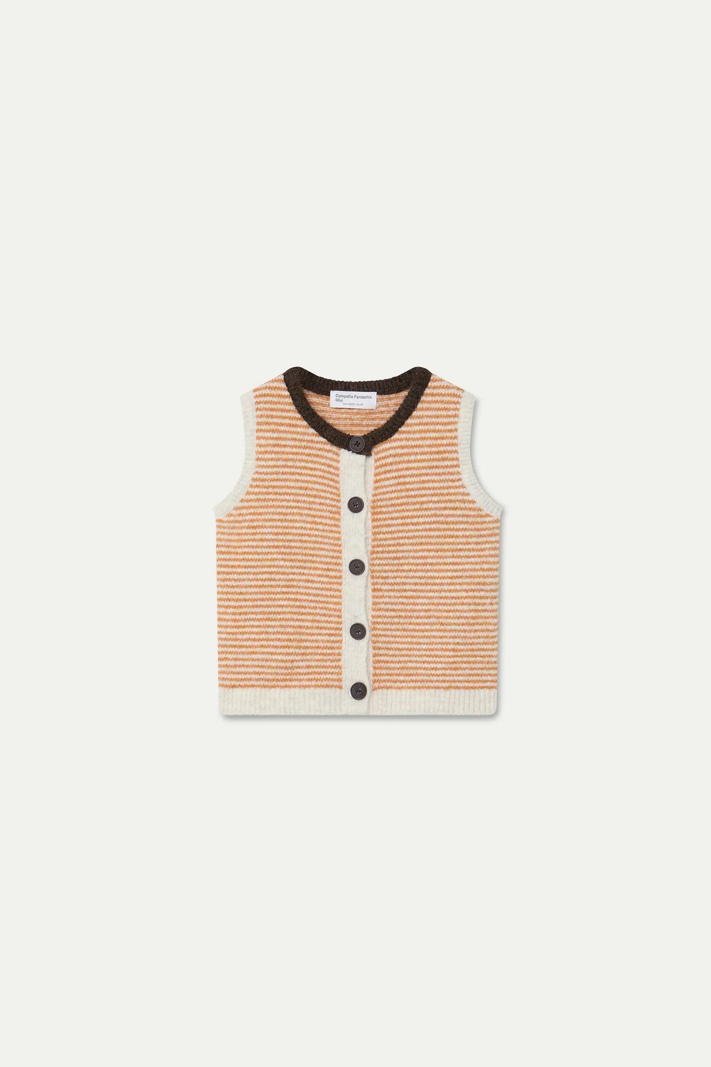 Chaleco unisex con estampado de rayas blanco y naranja