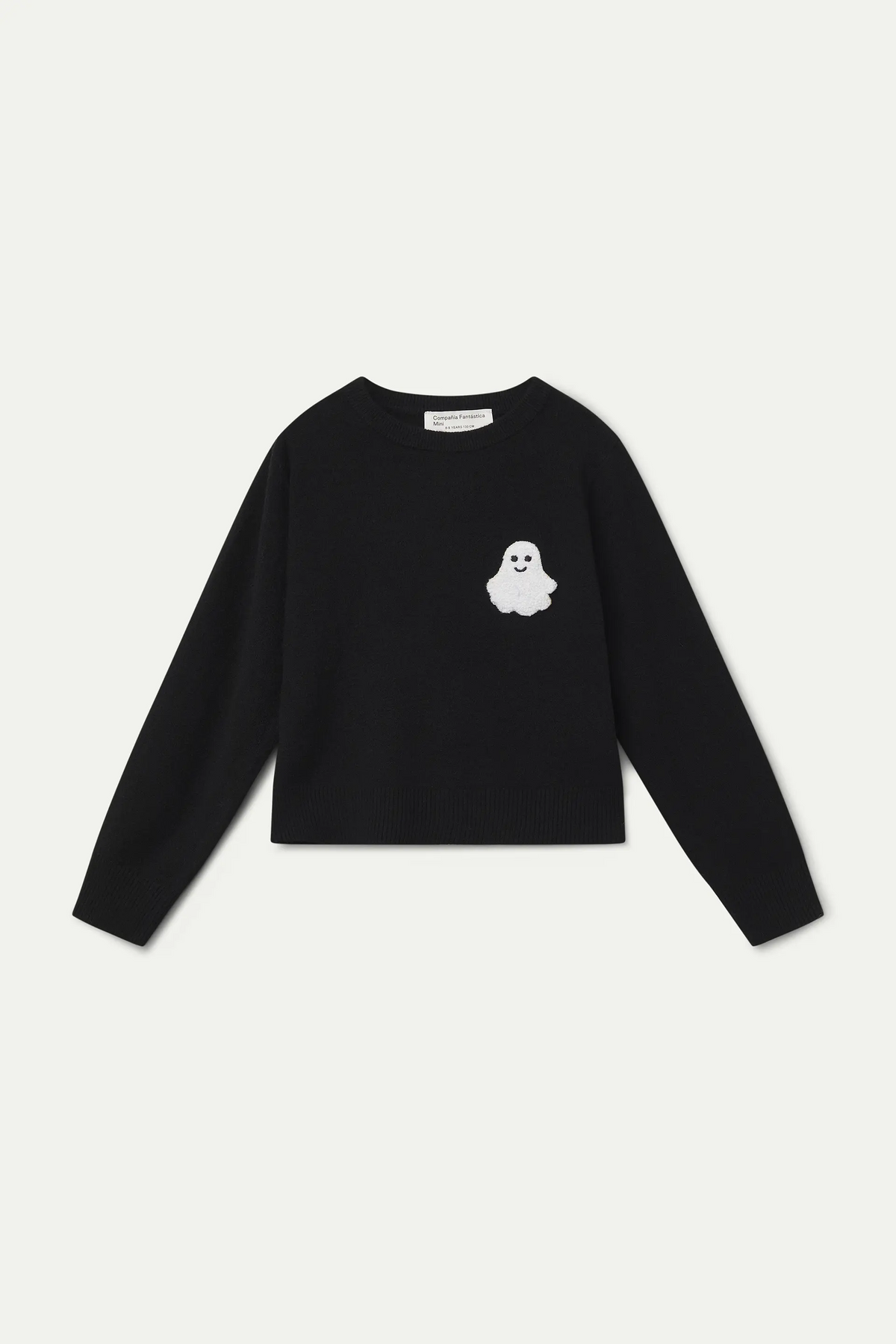 Jersey unisex negro con detalle de fantasma