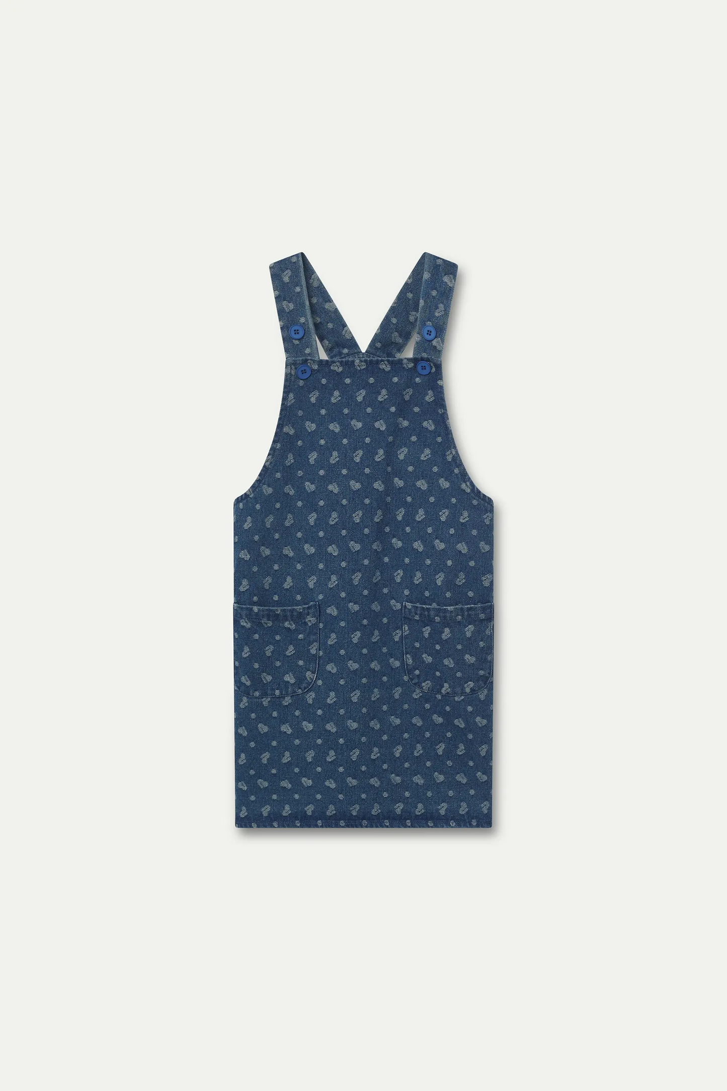 Girls' denim overalls with heart print