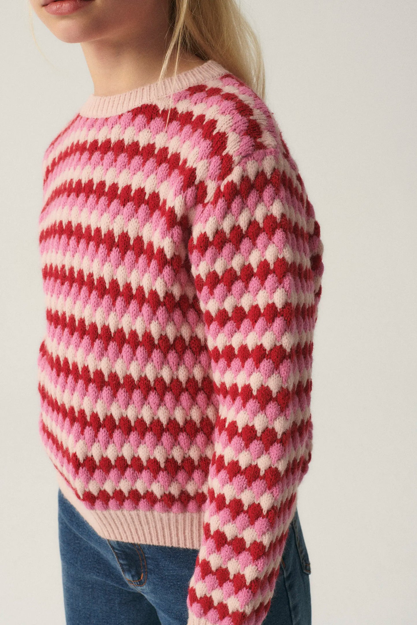 Jersey unisex de punto con estructura rosa