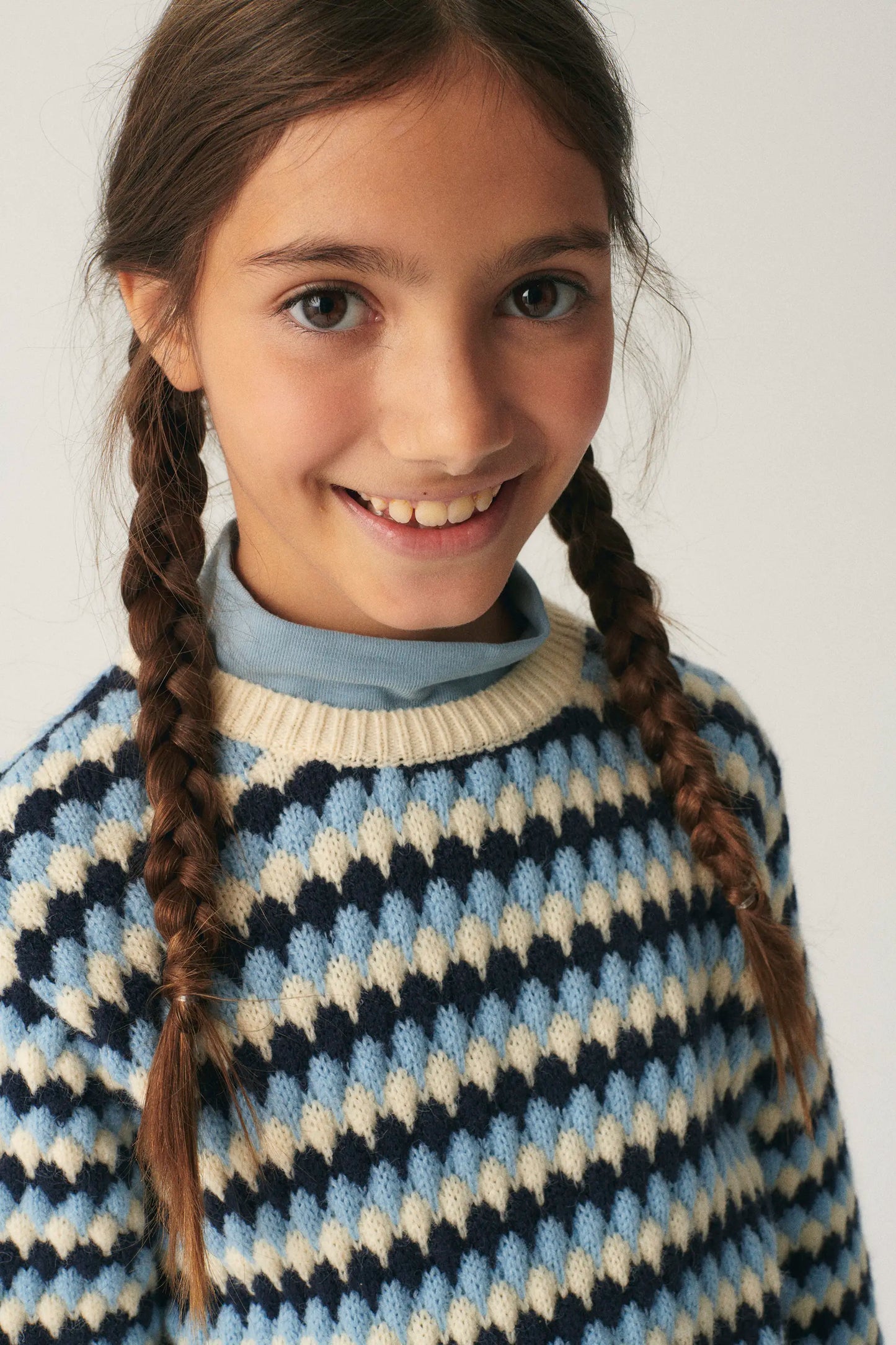 Jersey unisex de punto con estructura azul