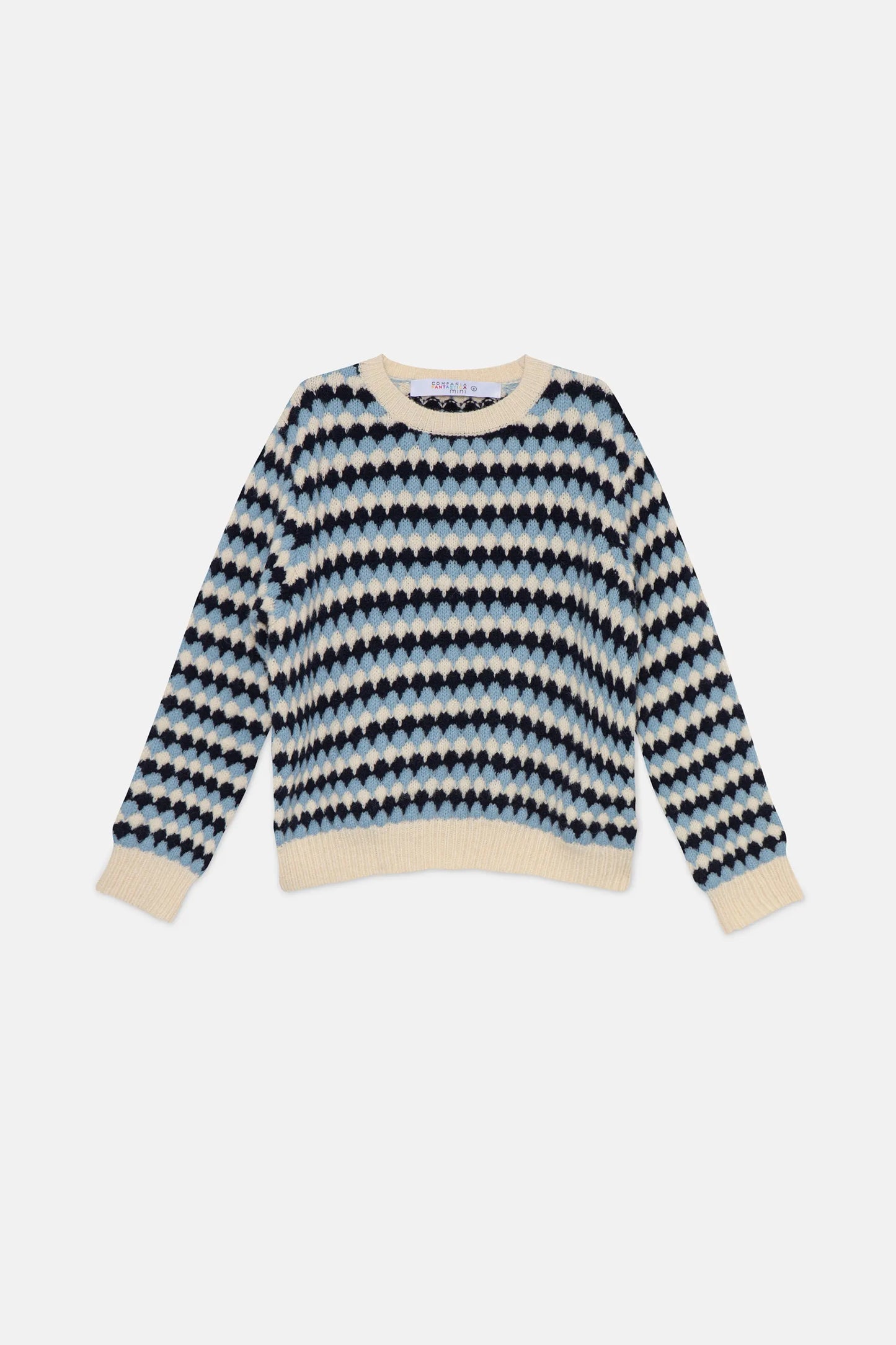 Jersey unisex de punto con estructura azul