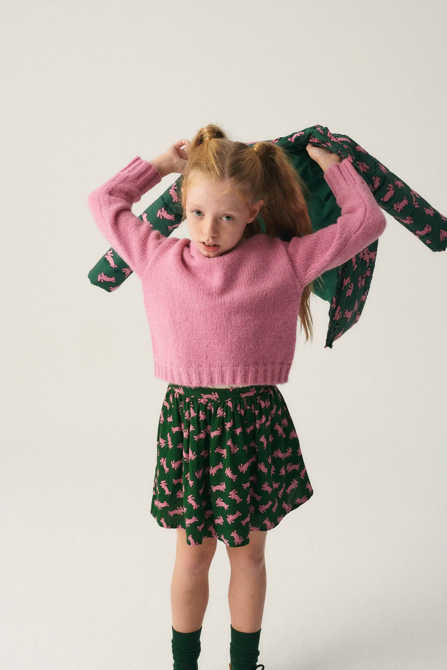 Jersey unisex crop de punto rosa