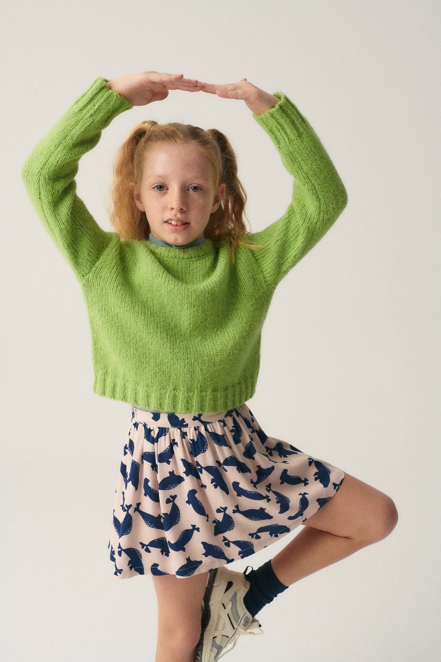 Jersey unisex crop de punto verde