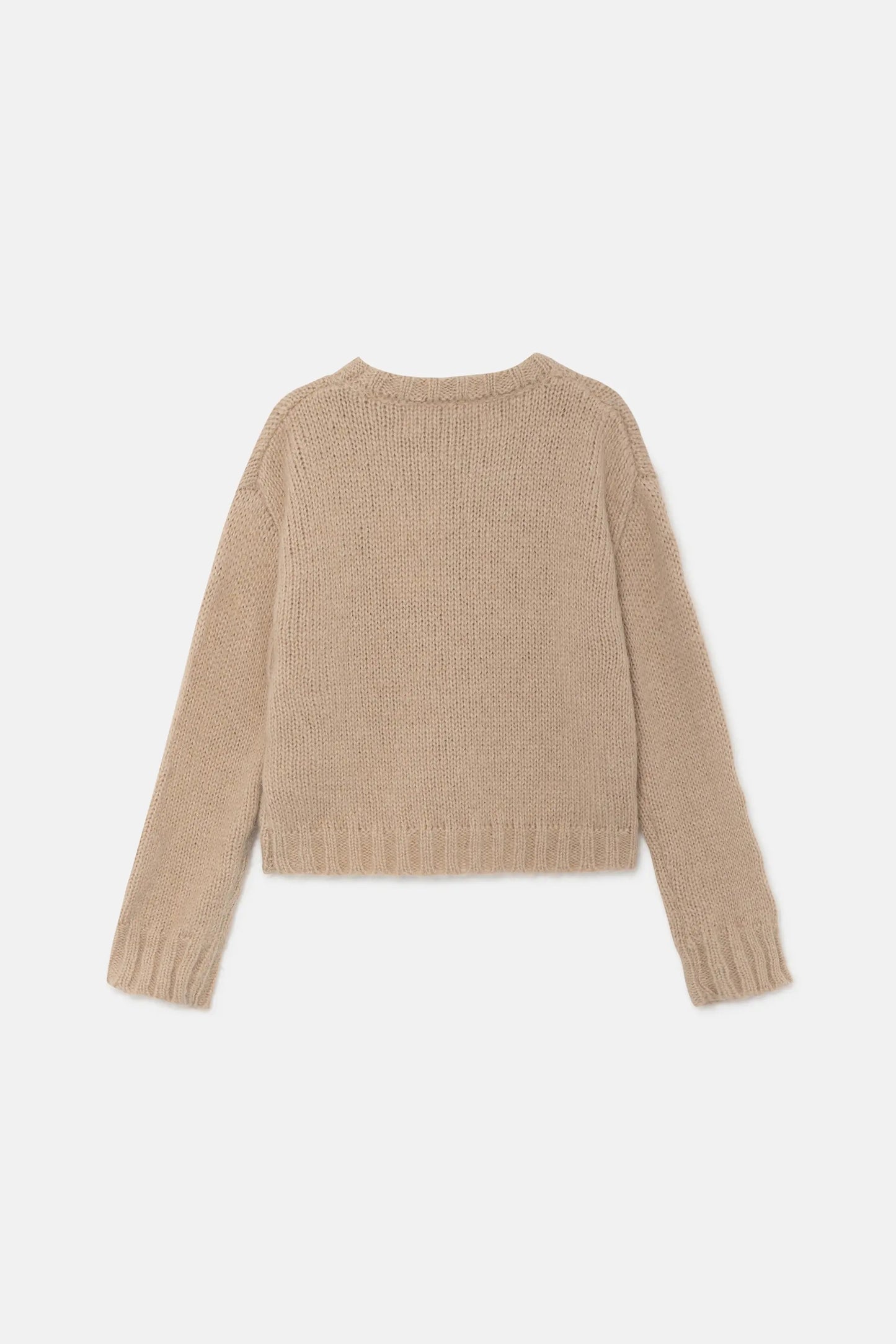 Jersey unisex crop de punto beige
