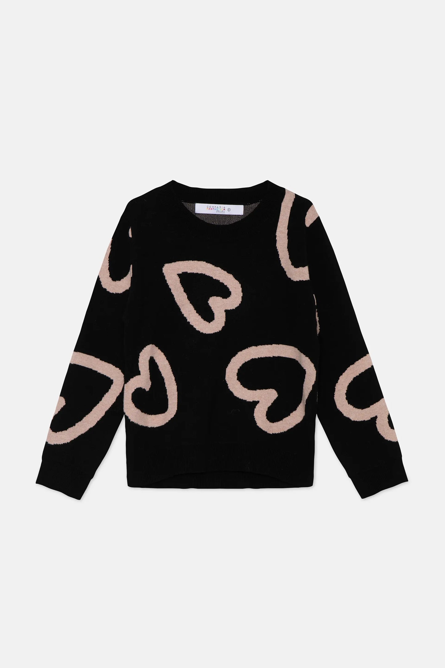 Jersey unisex de punto con estampado de corazones