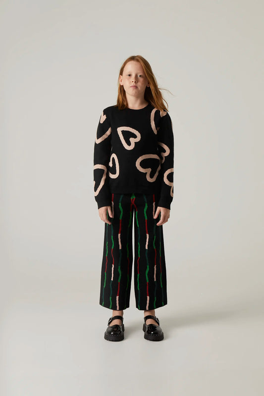 Jersey unisex de punto con estampado de corazones