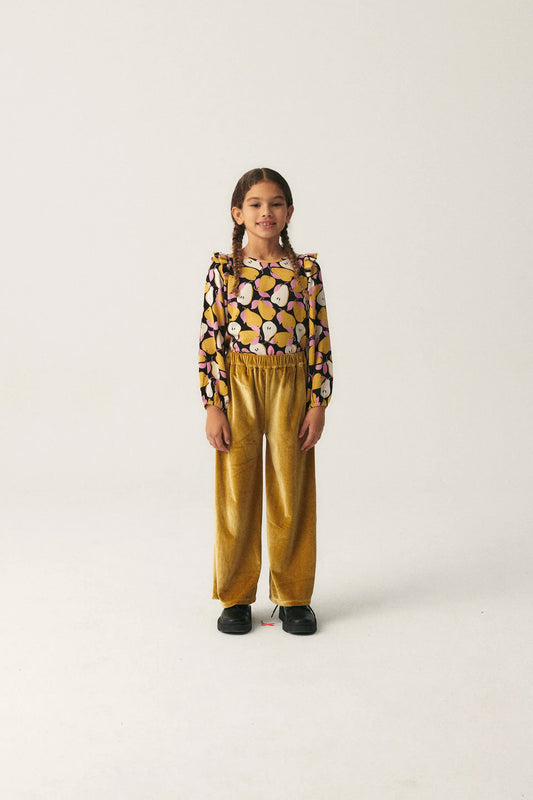 Pantalón unisex en terciopelo amarillo