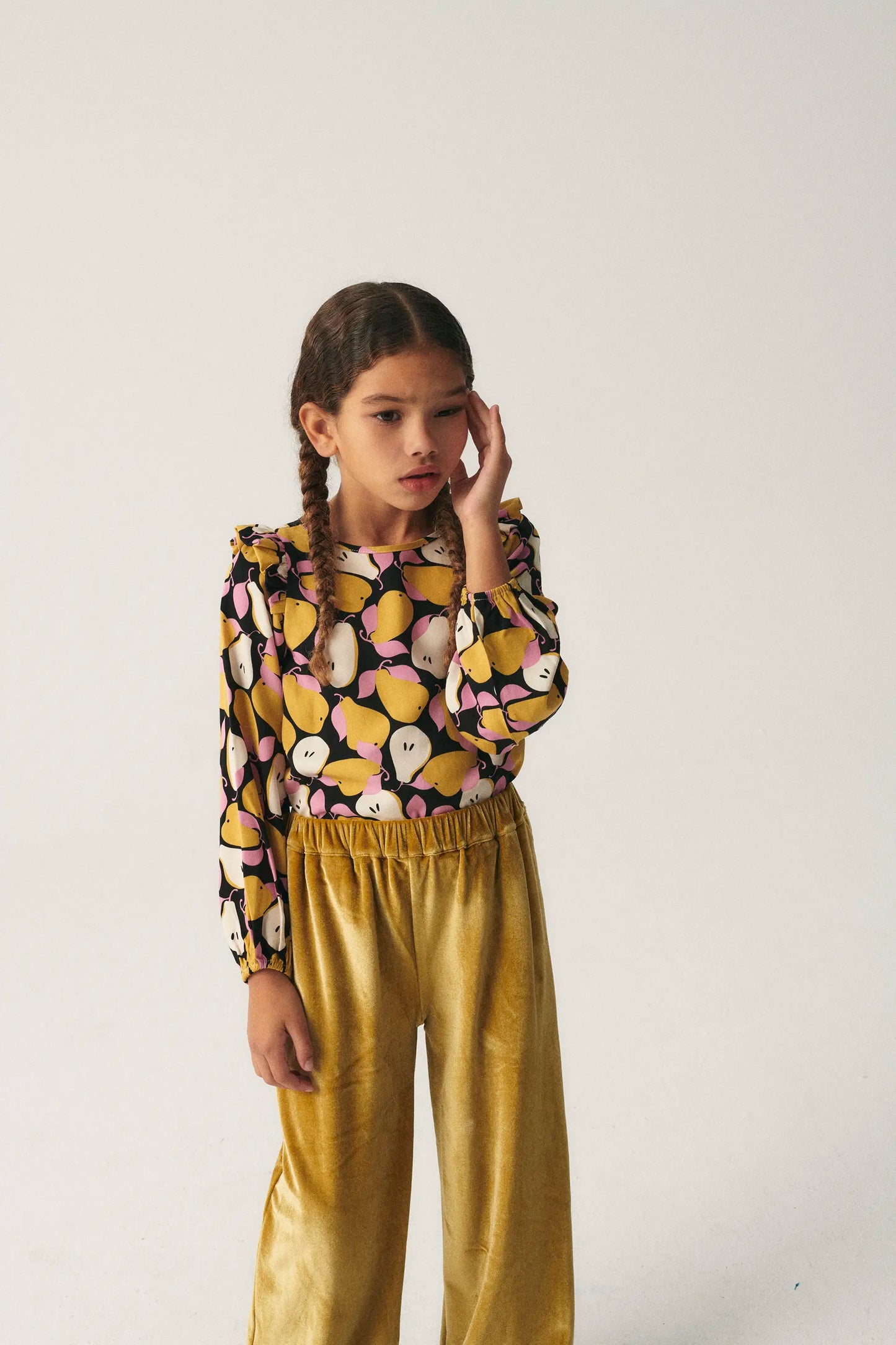 Pantalón unisex en terciopelo amarillo