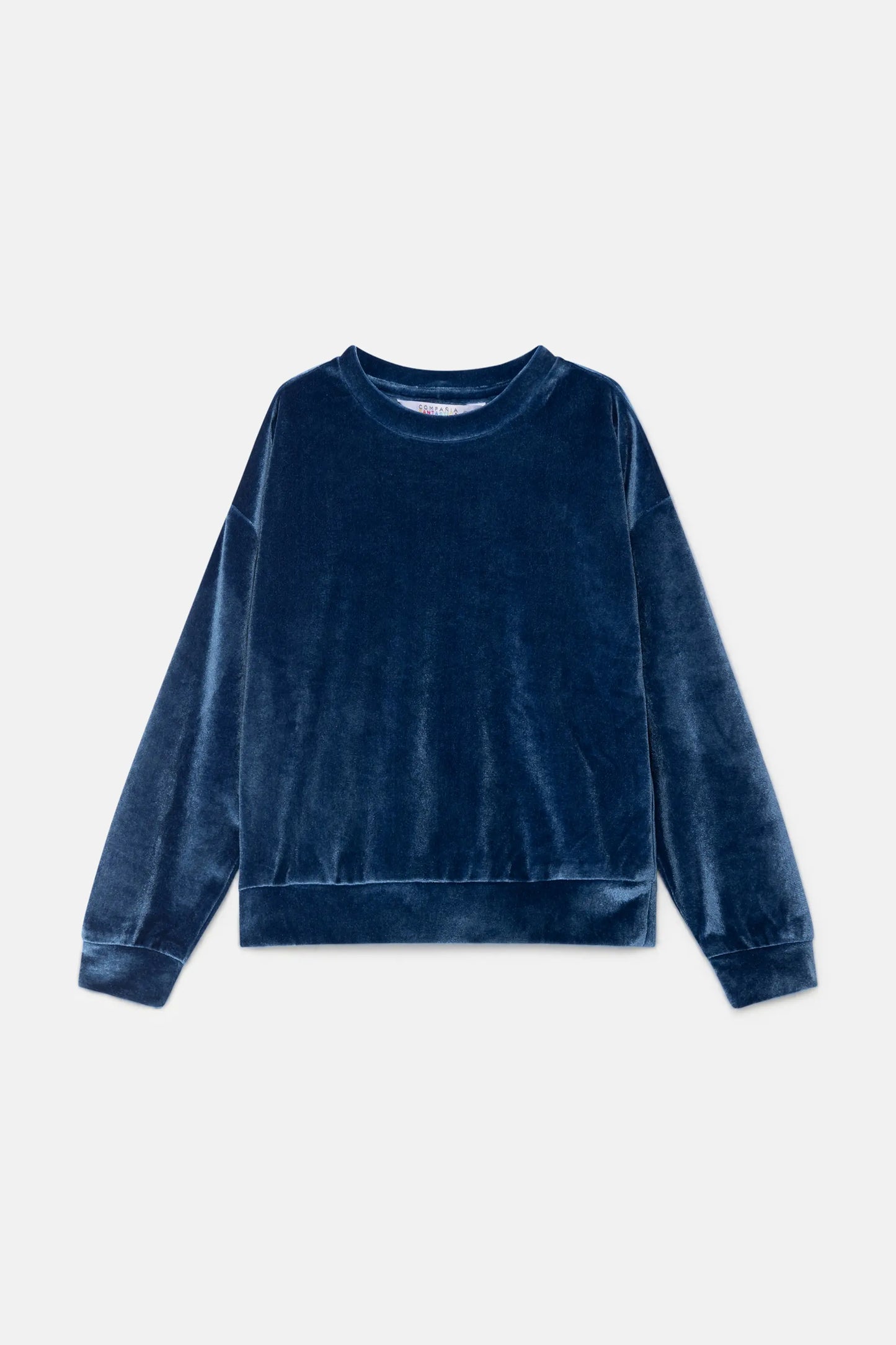 Sudadera unisex en terciopelo azul