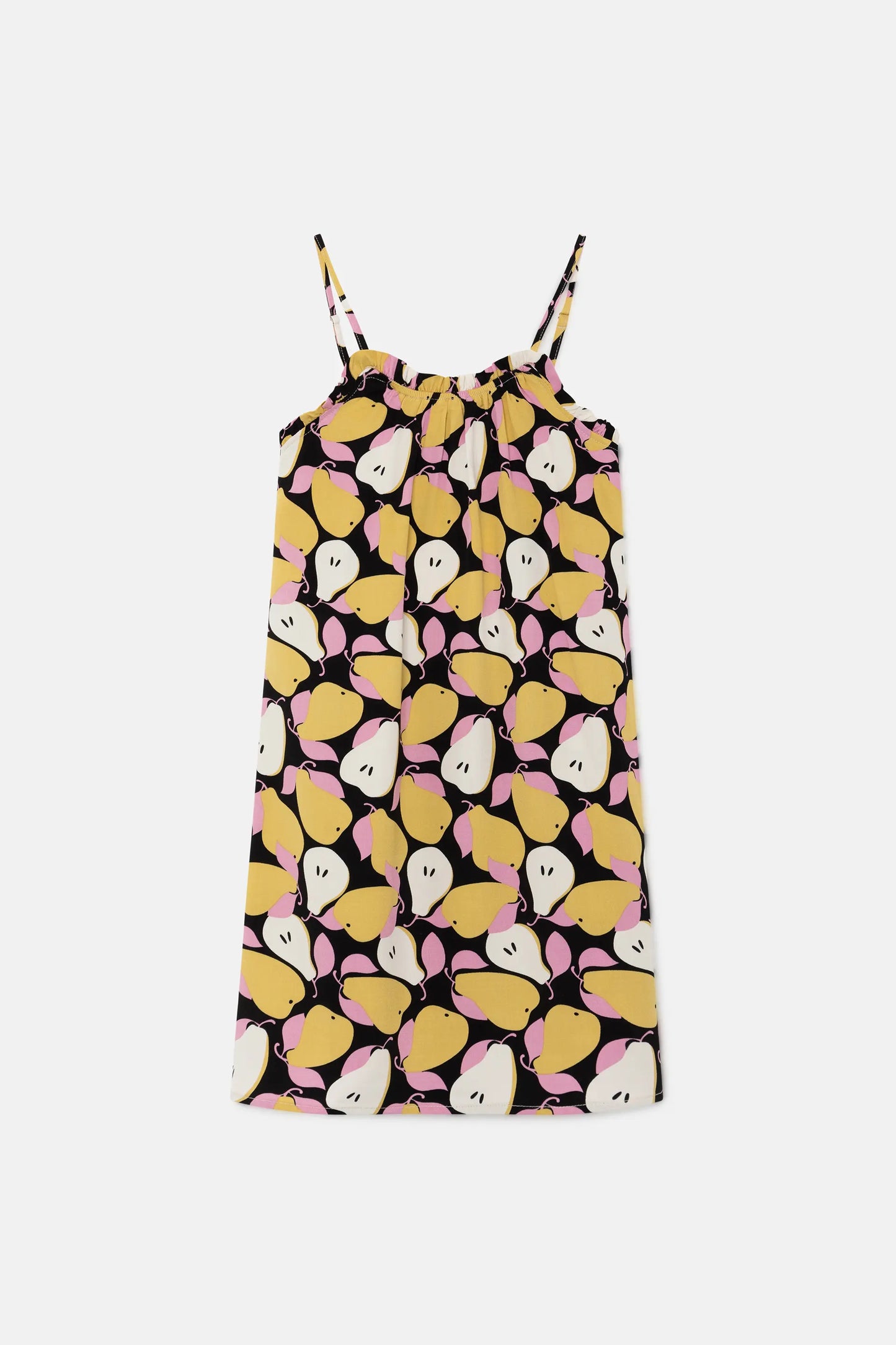 Vestido midi de niña con estampado de peras