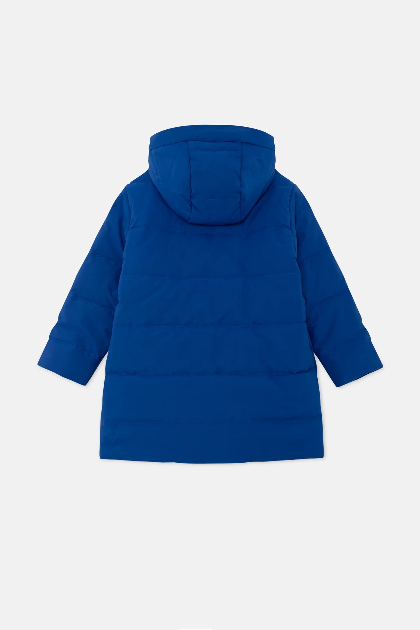 Abrigo unisex plumífero midi con capucha azul