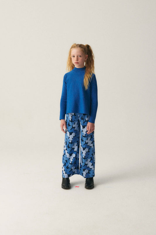 Pantalón largo unisex con estampado abstracto azul