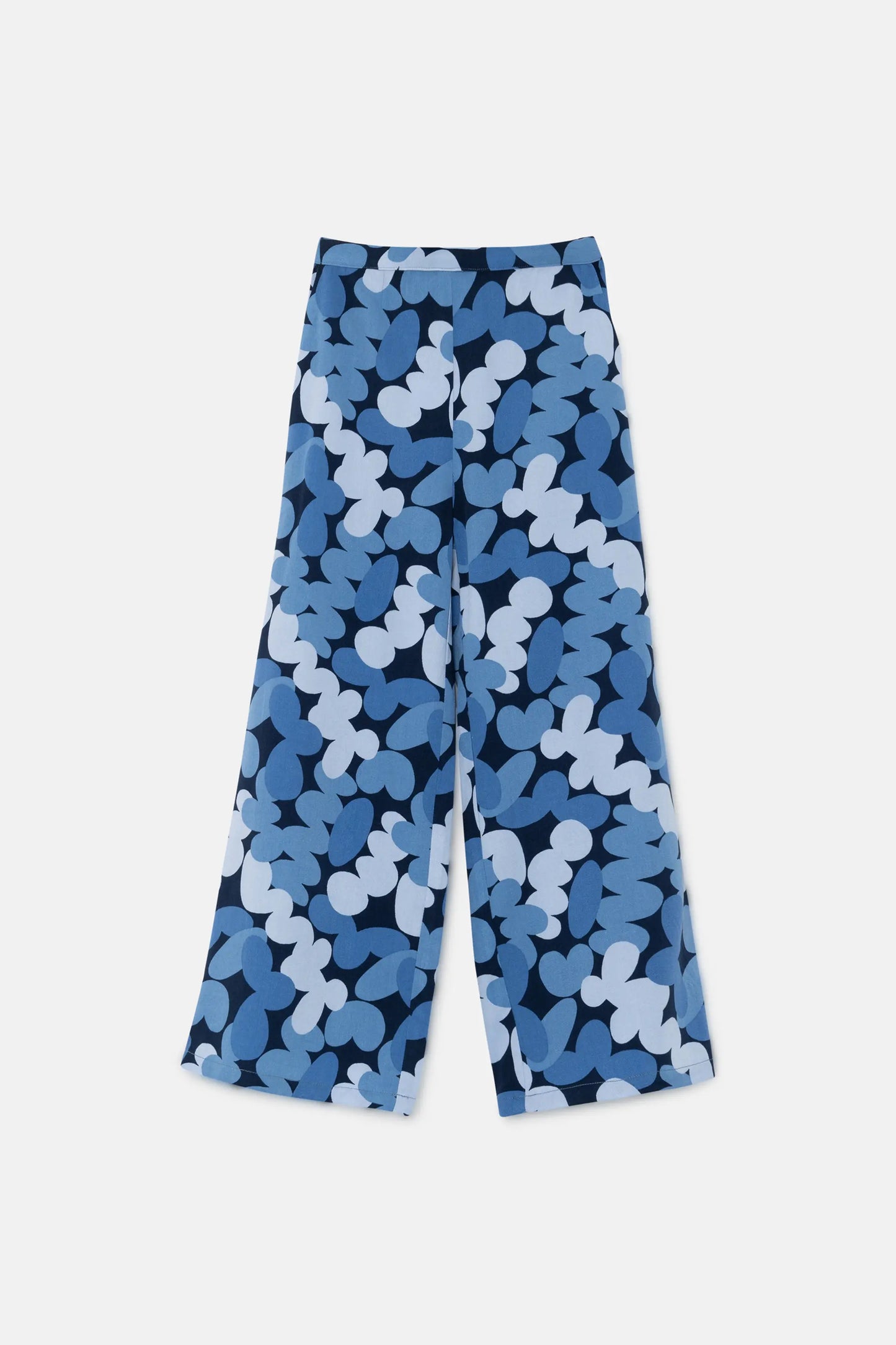 Unisex long pants with blue abstract print