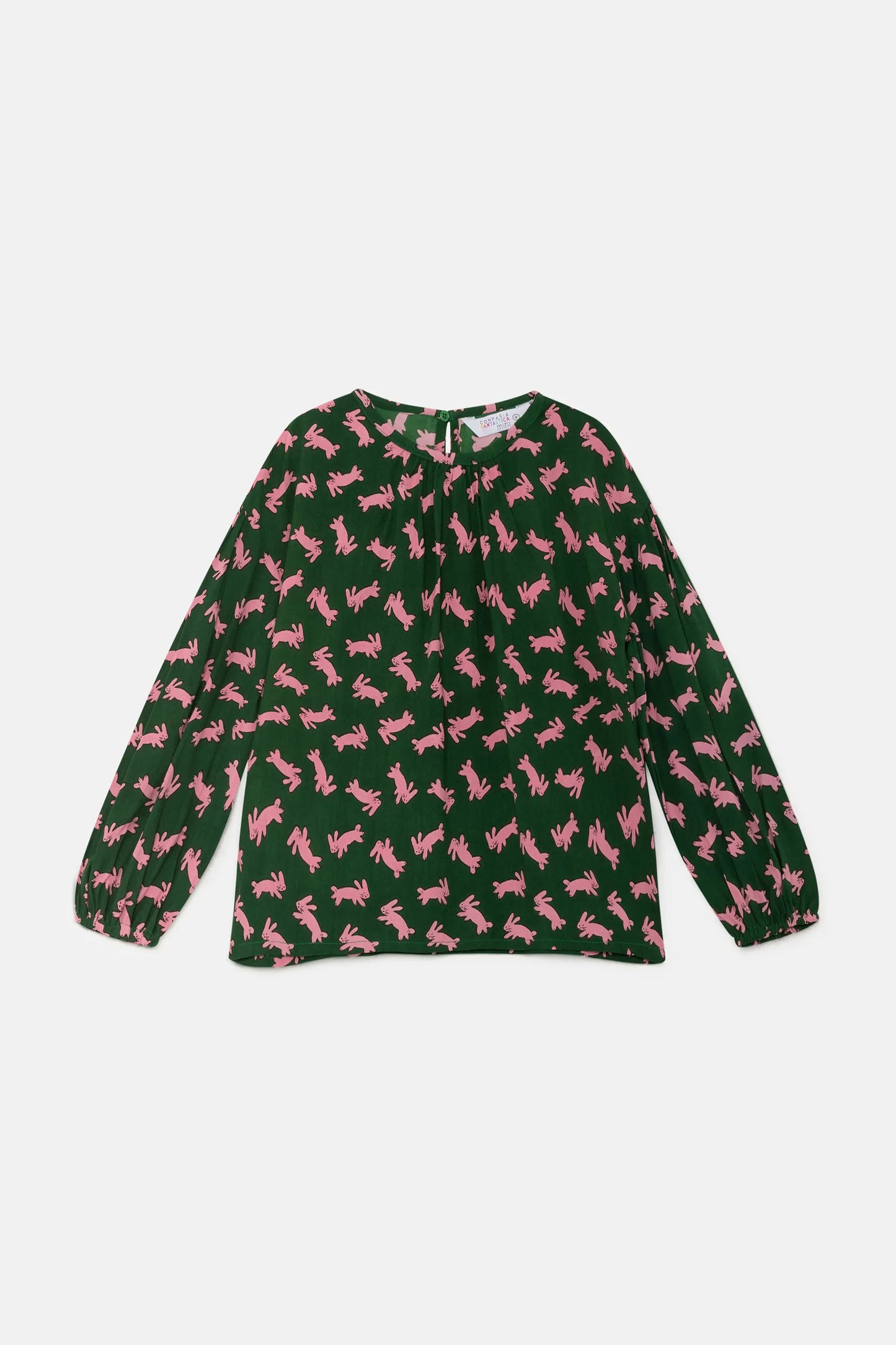 Girl's top with long sleeves and rabbit print